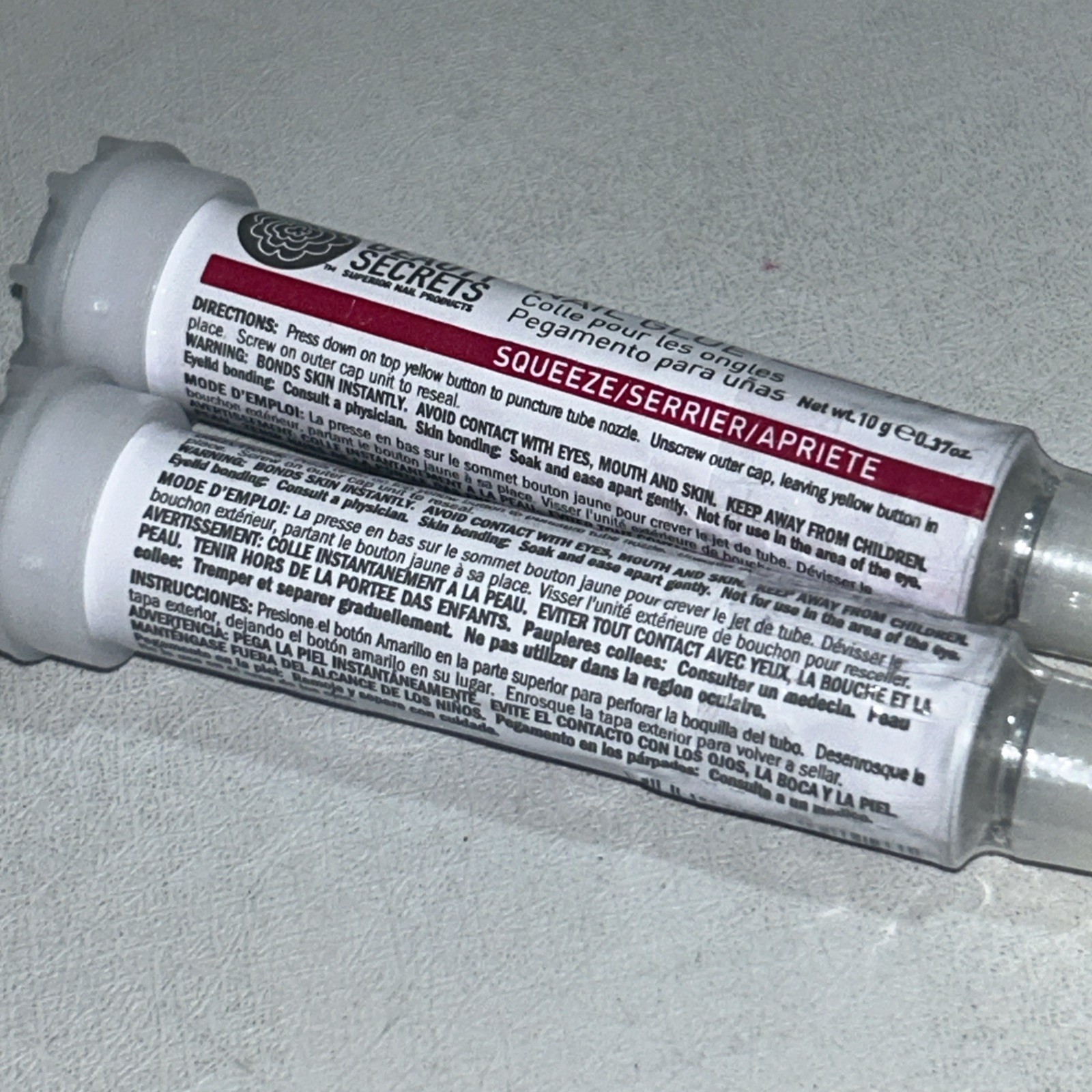 2 Sealed Beauty Secrets Nail Glue, Drip & Clog Proof