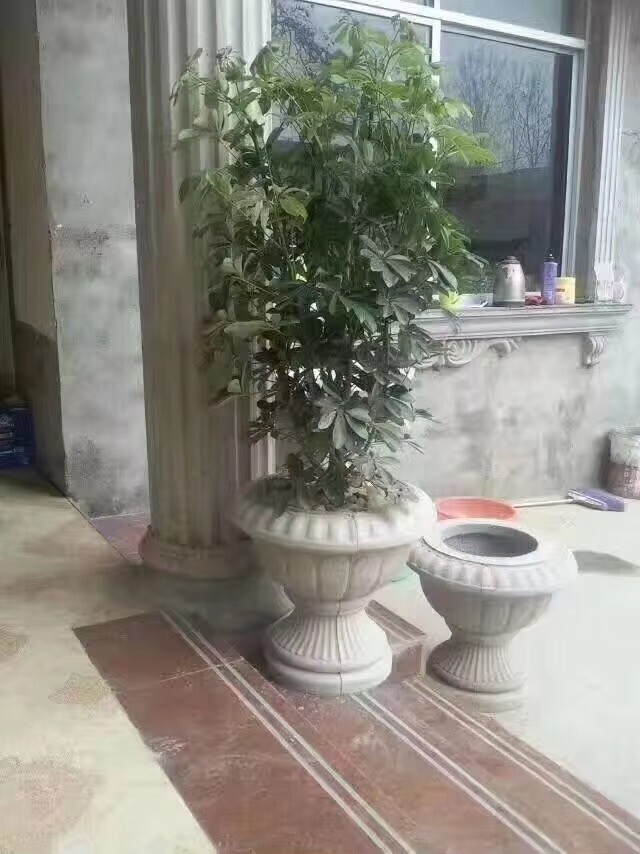 cast in place outdoor garden cement Plastic Precast Concrete Flower Pot Decorat