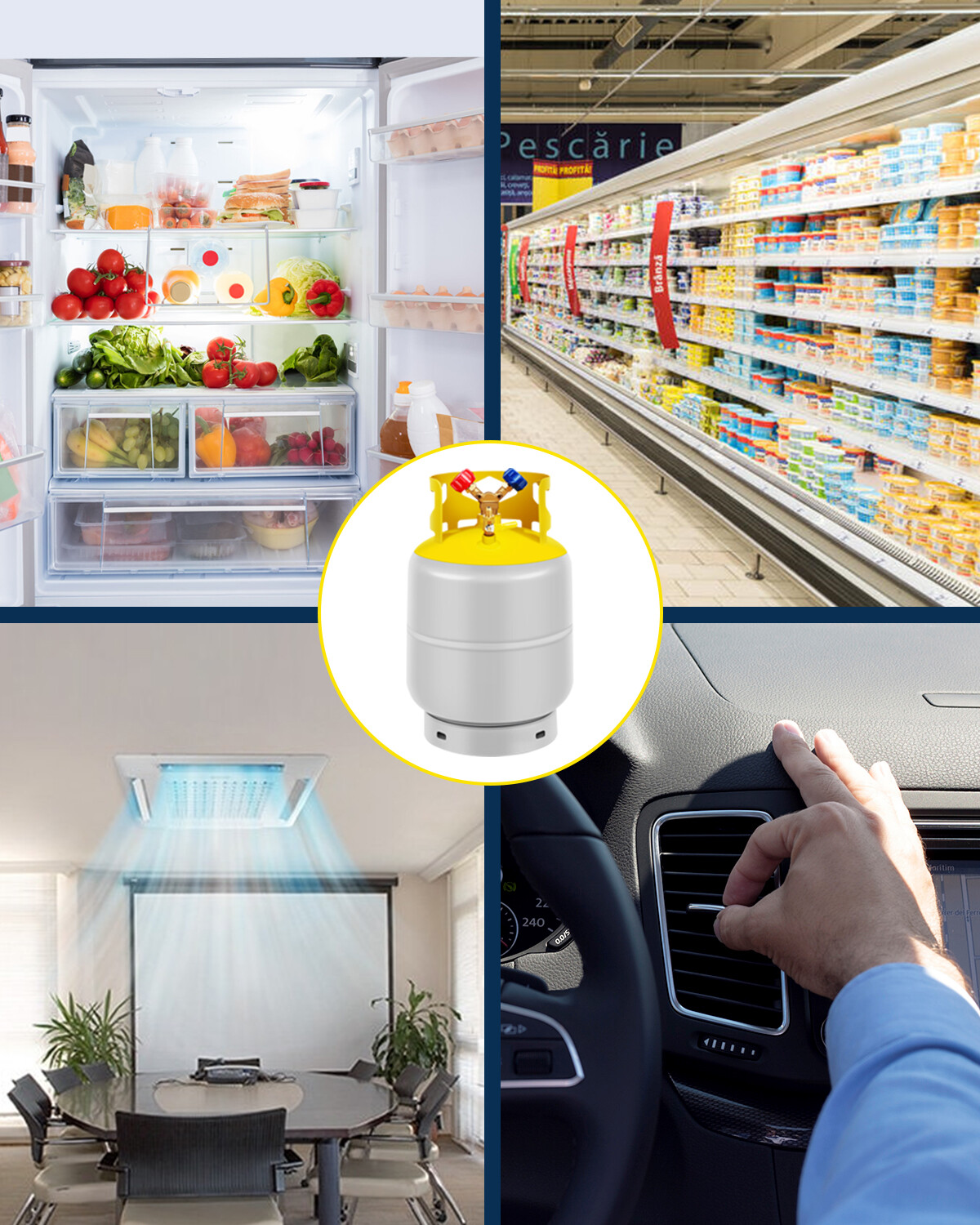 Recovery Tank 30lb for R134, R410, R12, R22 400 PSI 1/4 SAE Y-Shaped Valve