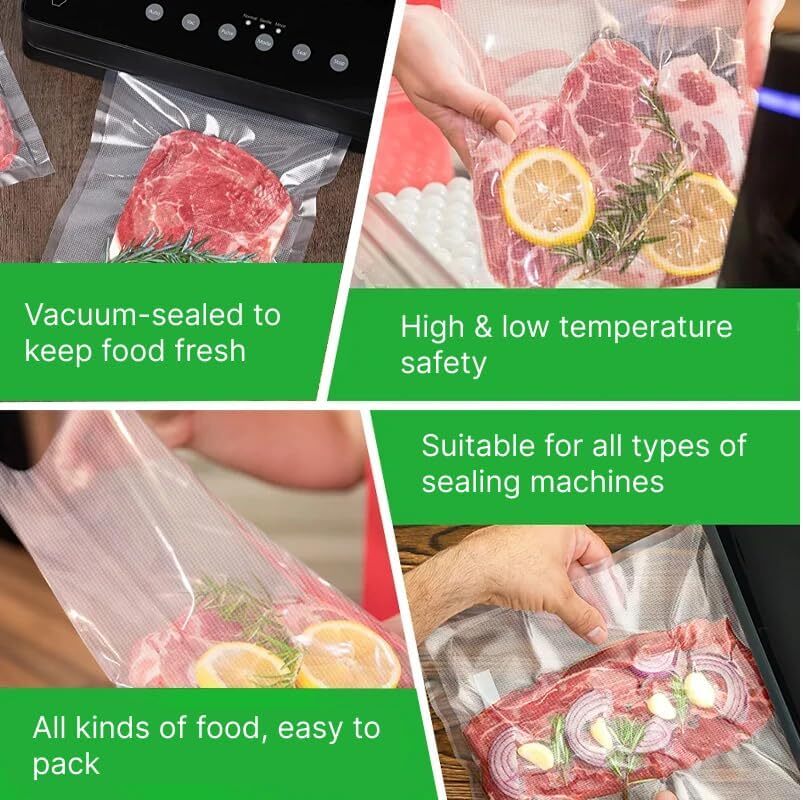 8"x50' 11"x50' Rolls Vacuum Sealer Bags Food Saver Embossed Bags 4 Mil