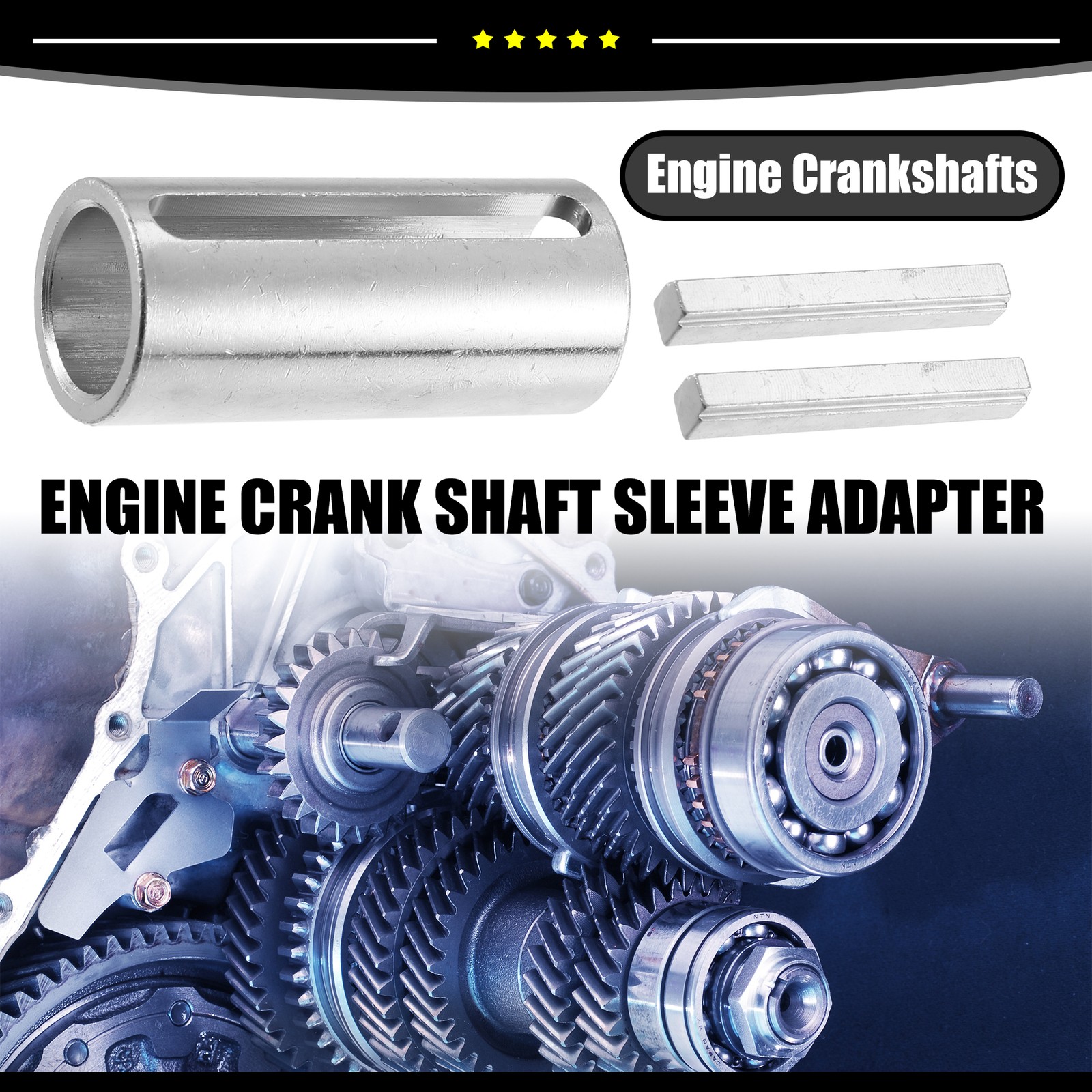 Universal Piece of 1 Engine Pulley Crank Shaft Sleeve Adapter 3/4" to 1"