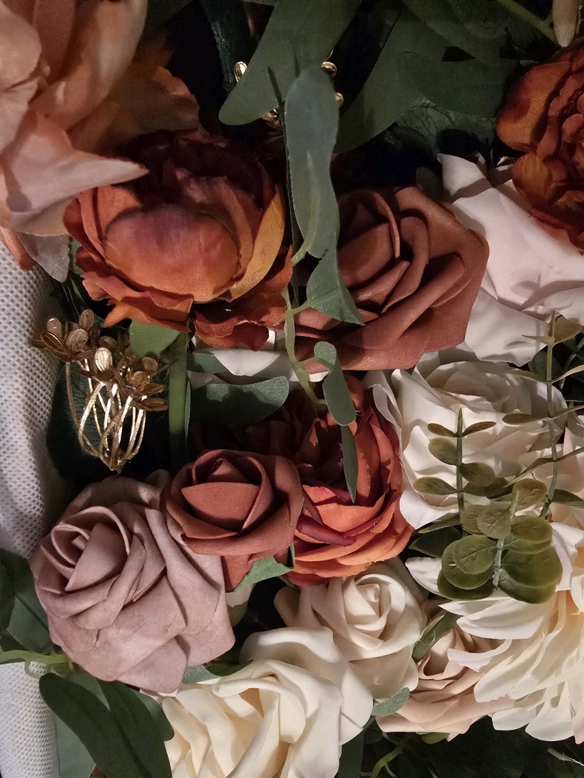 Ling's Moment Burnt Orange Artificial Wedding Arch Flowers Kit Pack of 4