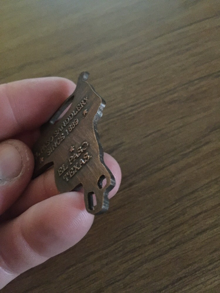 Saddle Pocket Watch Cover El Paso Texas Saddlery FOB Collector Rodeo METAL GIFT