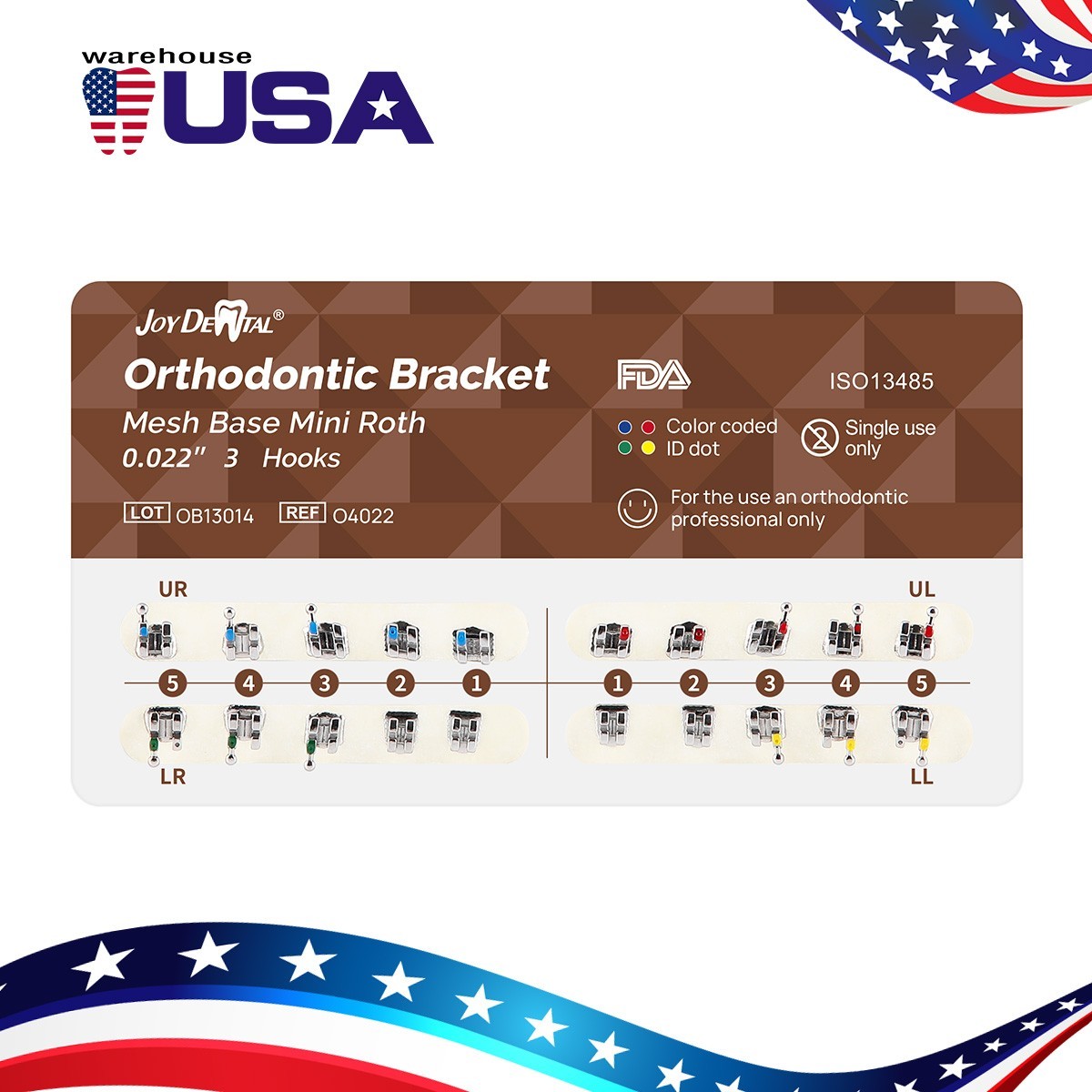 20pcs/pack Dental Orthodontic Brackets Braces Mesh Base Mini Roth 022 Hooks MIM