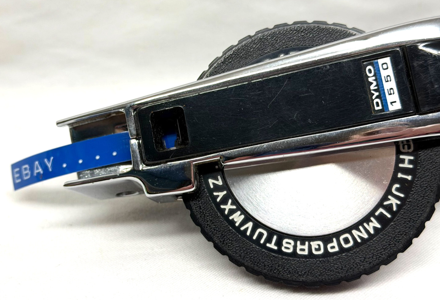 Vintage DYMO 1550 Handheld Label Maker Chrome/Black Extra Tape Tested!!