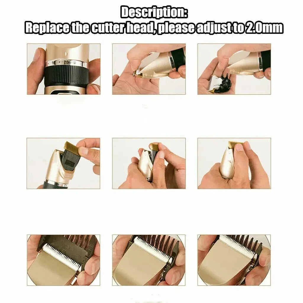 Dog Cat Pet Grooming Kit Rechargeable Cordless Electric Hair Clipper Trimmer Set