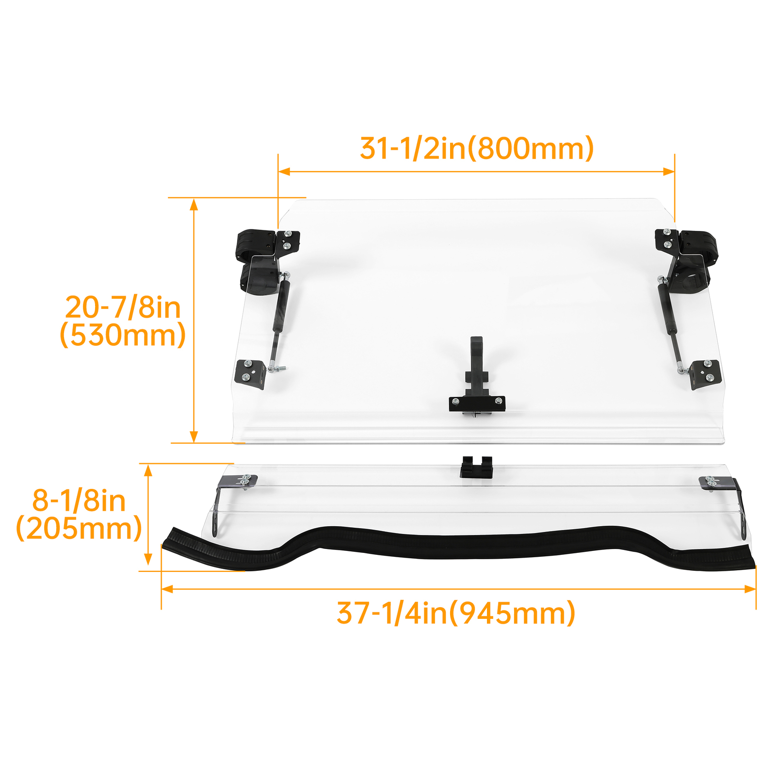 3-IN-1 Full Flip Up Split Windshield For 2014-18 Polaris RZR XP 1000 /S4 RZR 900