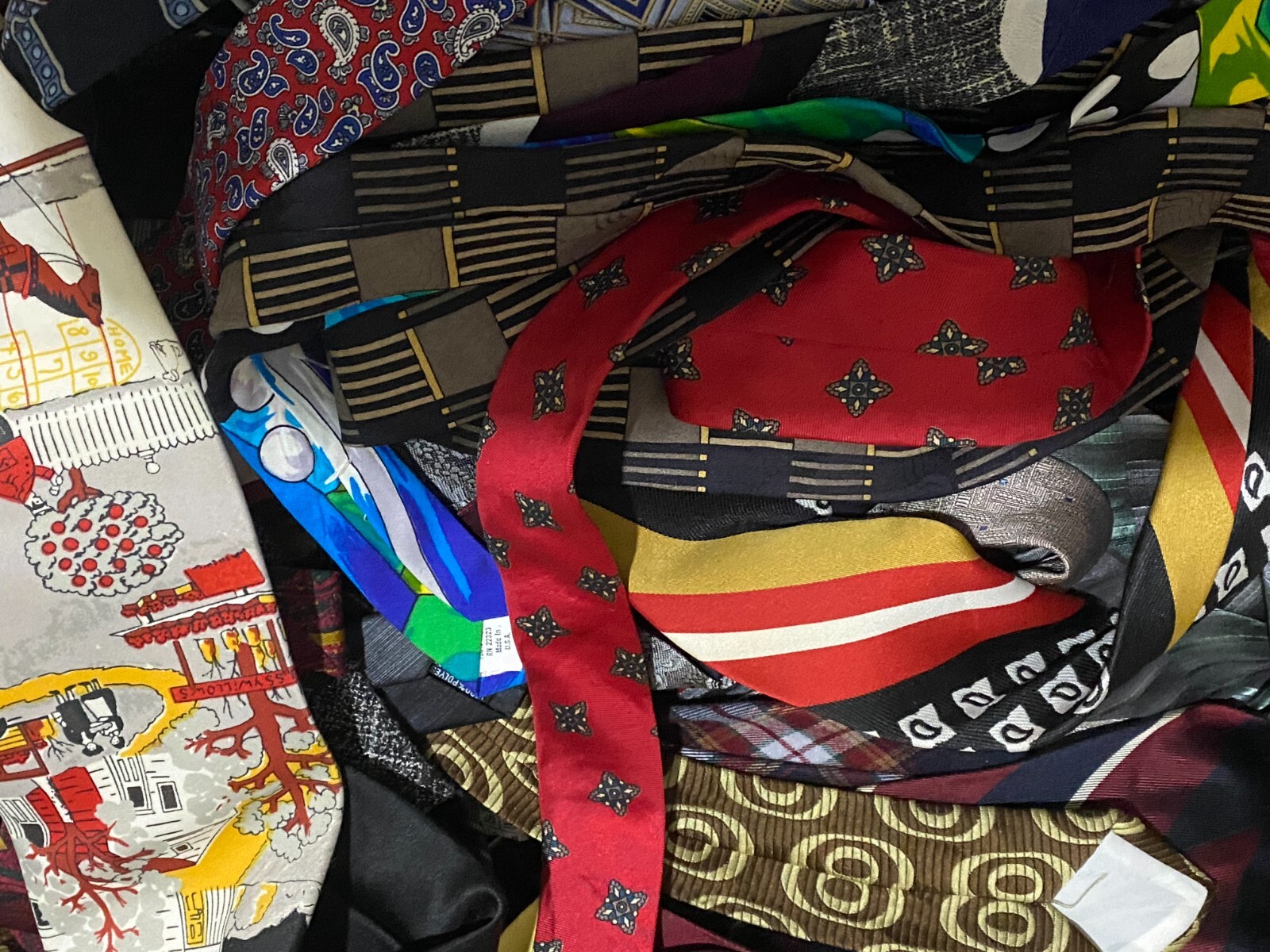 50 Pcs Neckties Lot Mix Quilting Crafting Only Vintage & Modern Styles