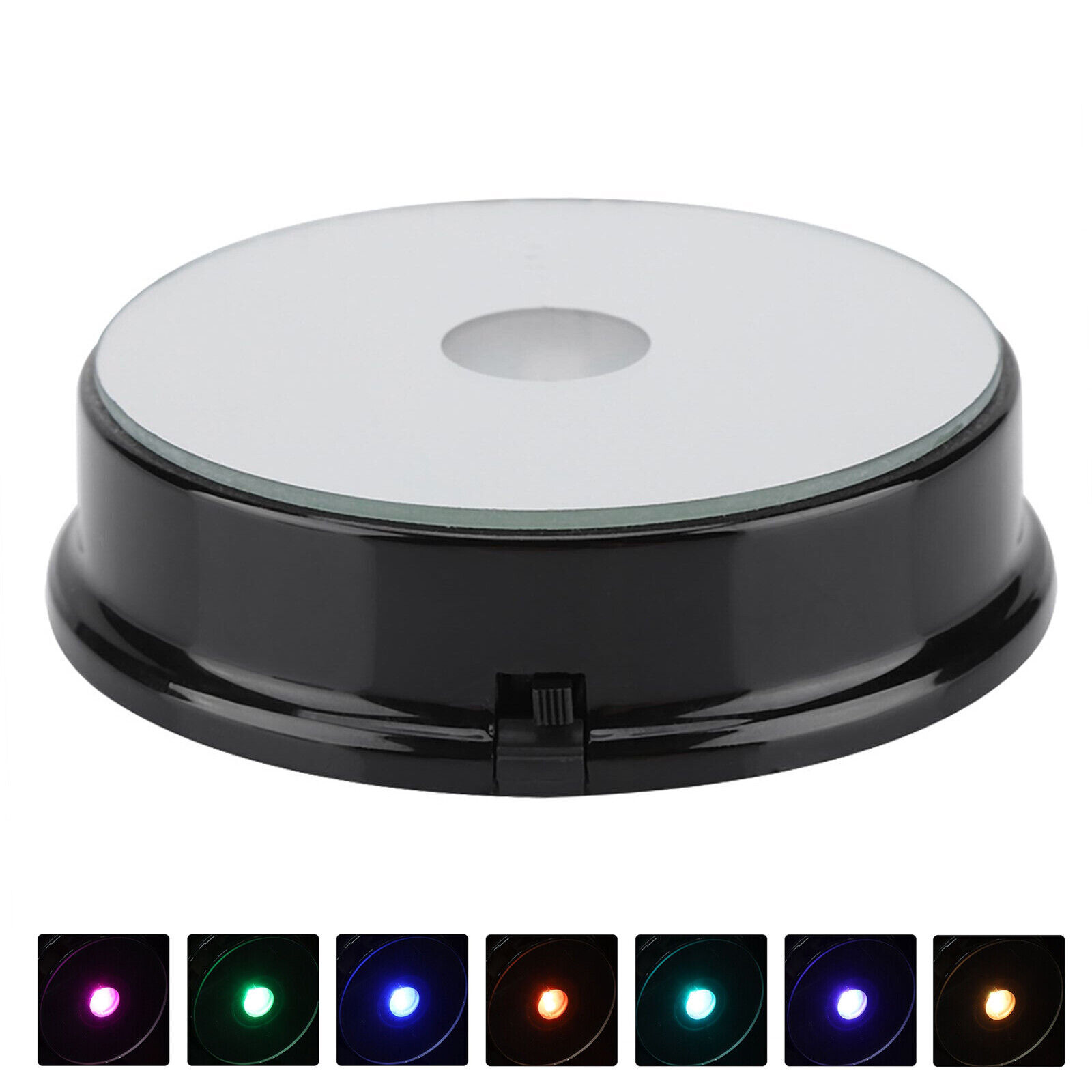 2pcs LED Light Display Base Stand 7 Color Lamp Holder Crystal Glass Art Figurinm