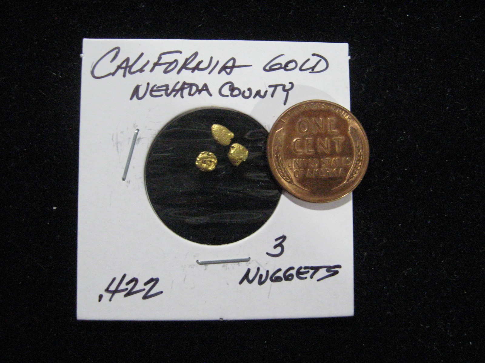 CALIFORNIA GOLD NUGGET NEVADA COUNTY .422 GRAM