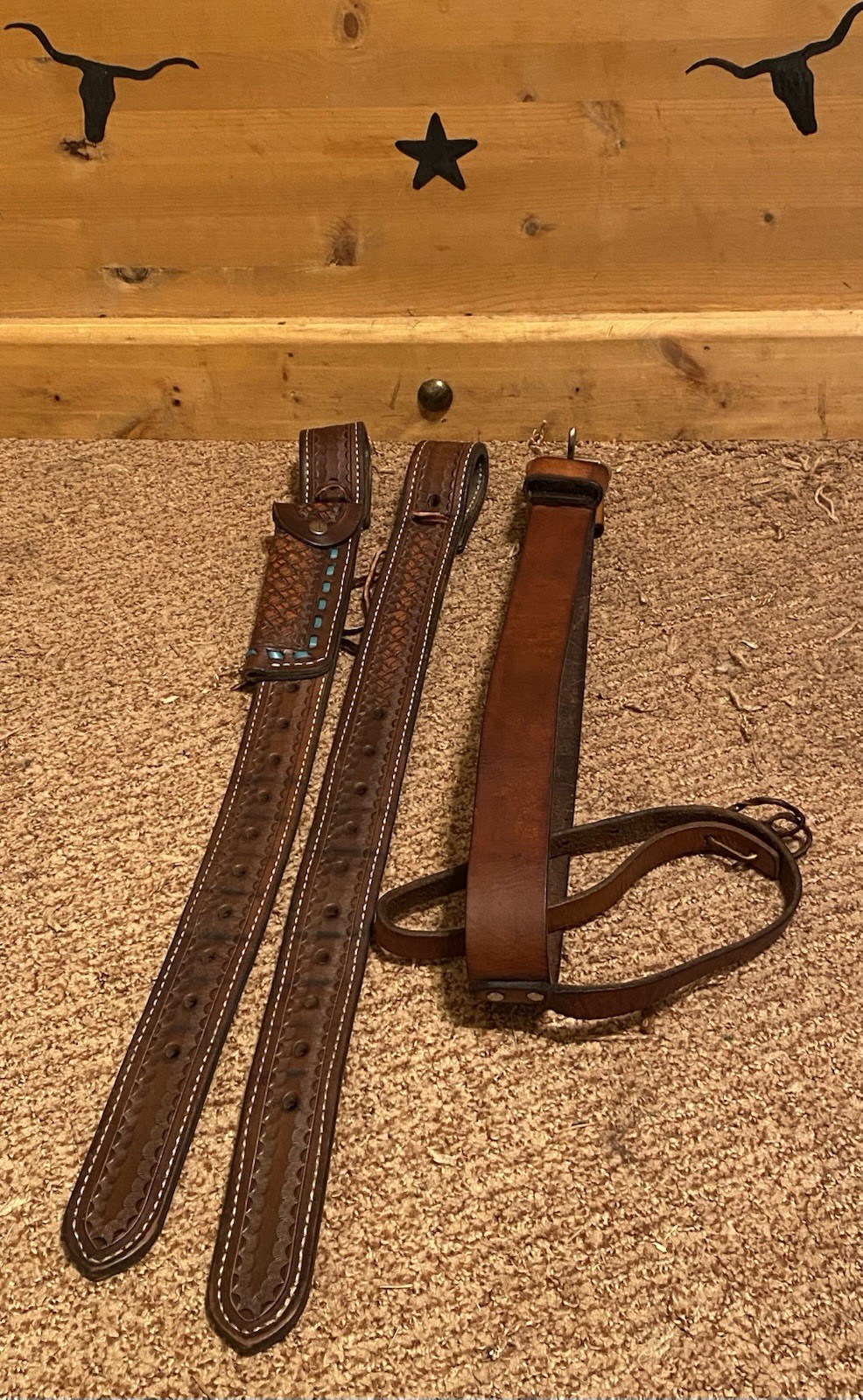 Double J Saddlery Western Saddle Back Billets + Flank Cinch BuckstitchHolder USA