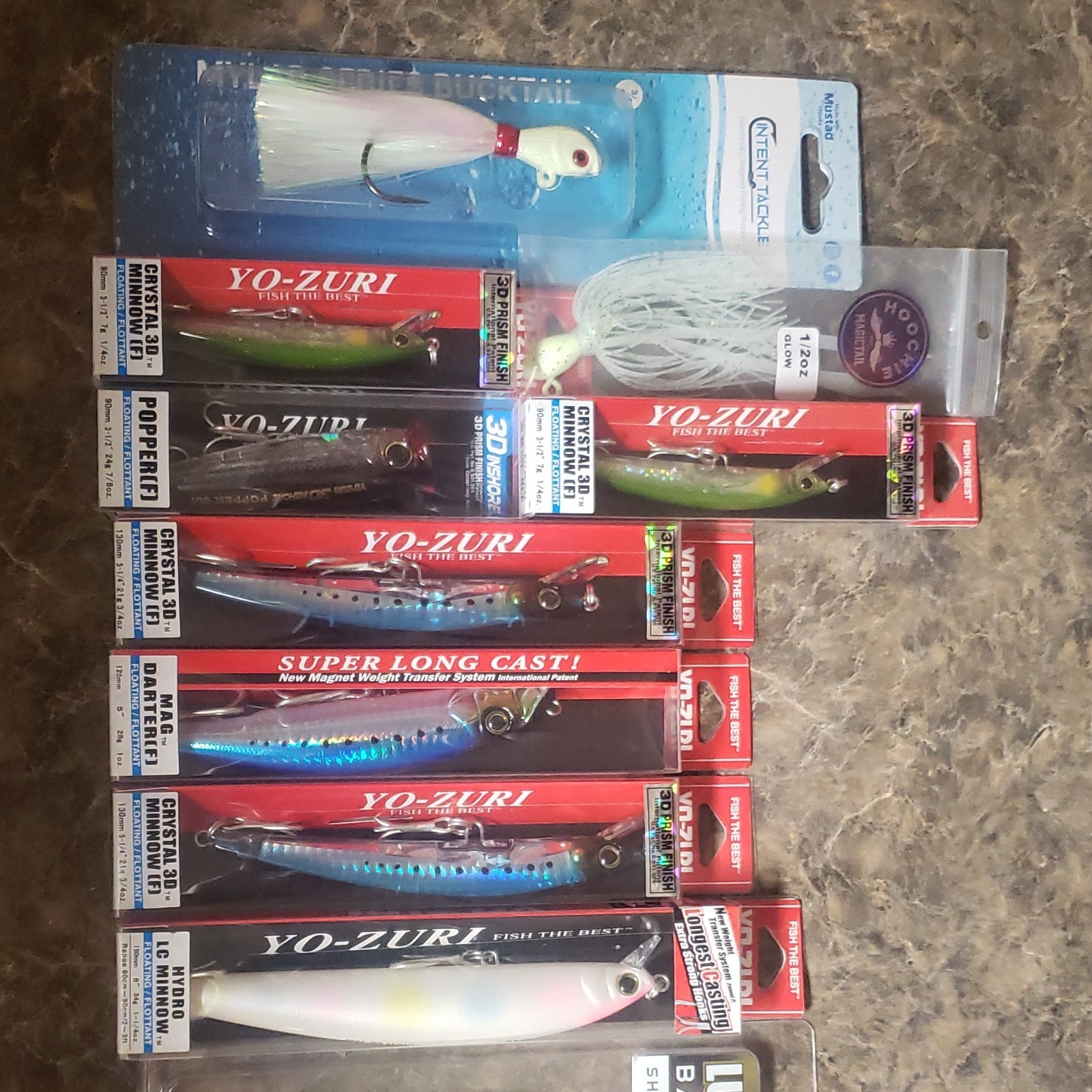 Yo-Zuri & Intent Tackle Hard Plastic, Bucktail, Jig Fishing Bait Lot - 7 Pieces