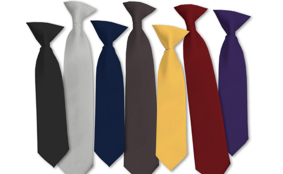 Romario Manzini® Solid Colors Clip on Ties 8" 11" 14" (3 Length and 45 colors)