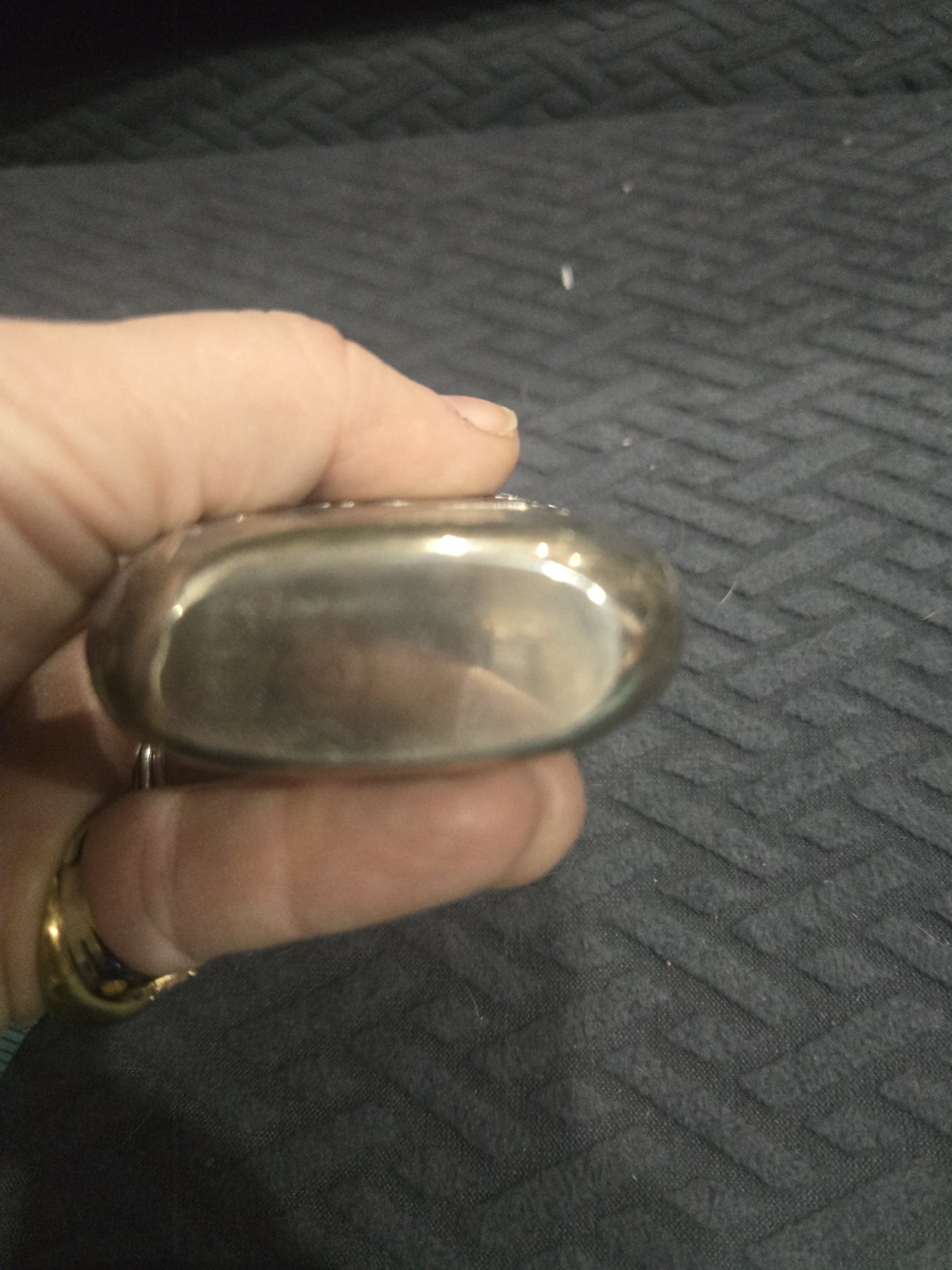 U23143 ANTIQUE Overlay STERLING Small FLASK With Engraved Initials G2U