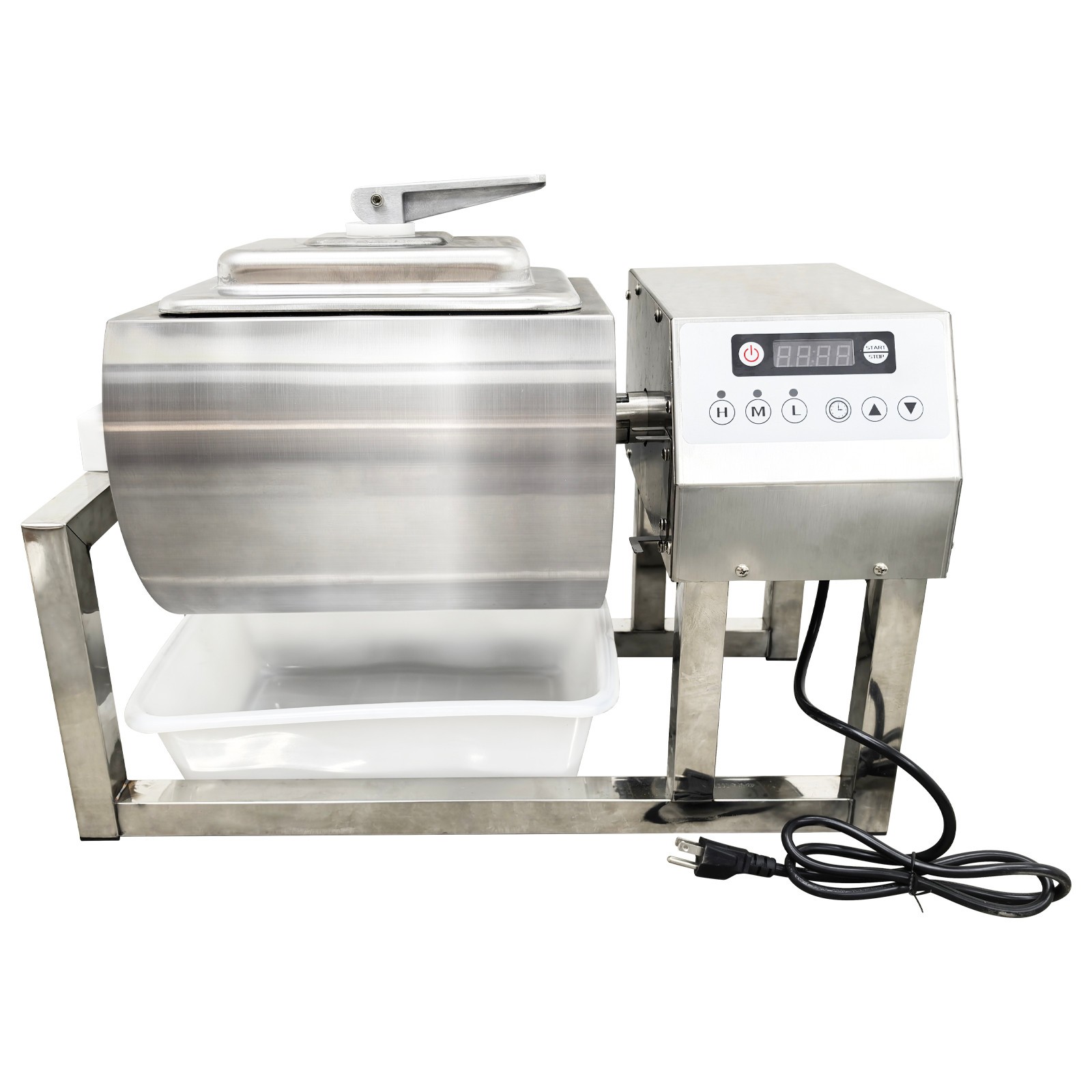 18L Commercial Tumbler Marinator Round Drum Auto Rotatable Meat Curer Machine