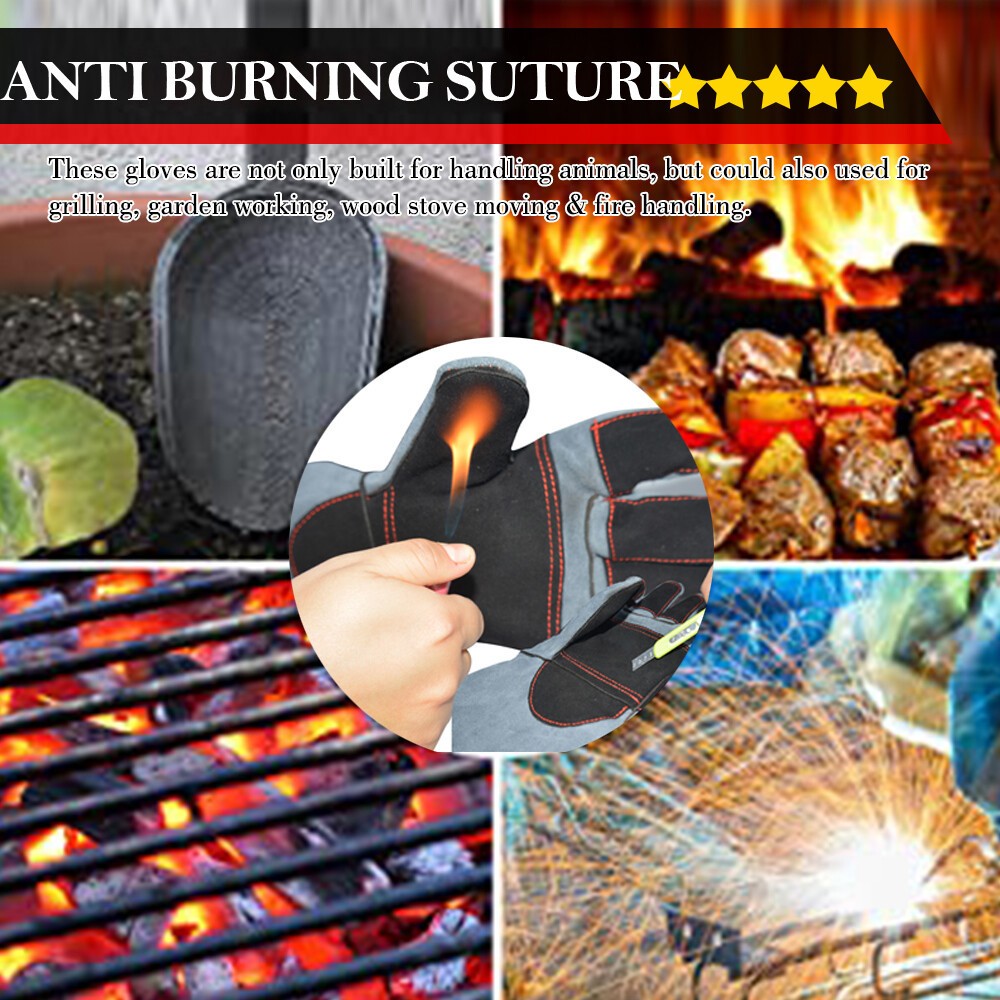 Animal Handling Gloves Sleeve Bite Proof Snake Pets Guards Gaiters Leg Protector