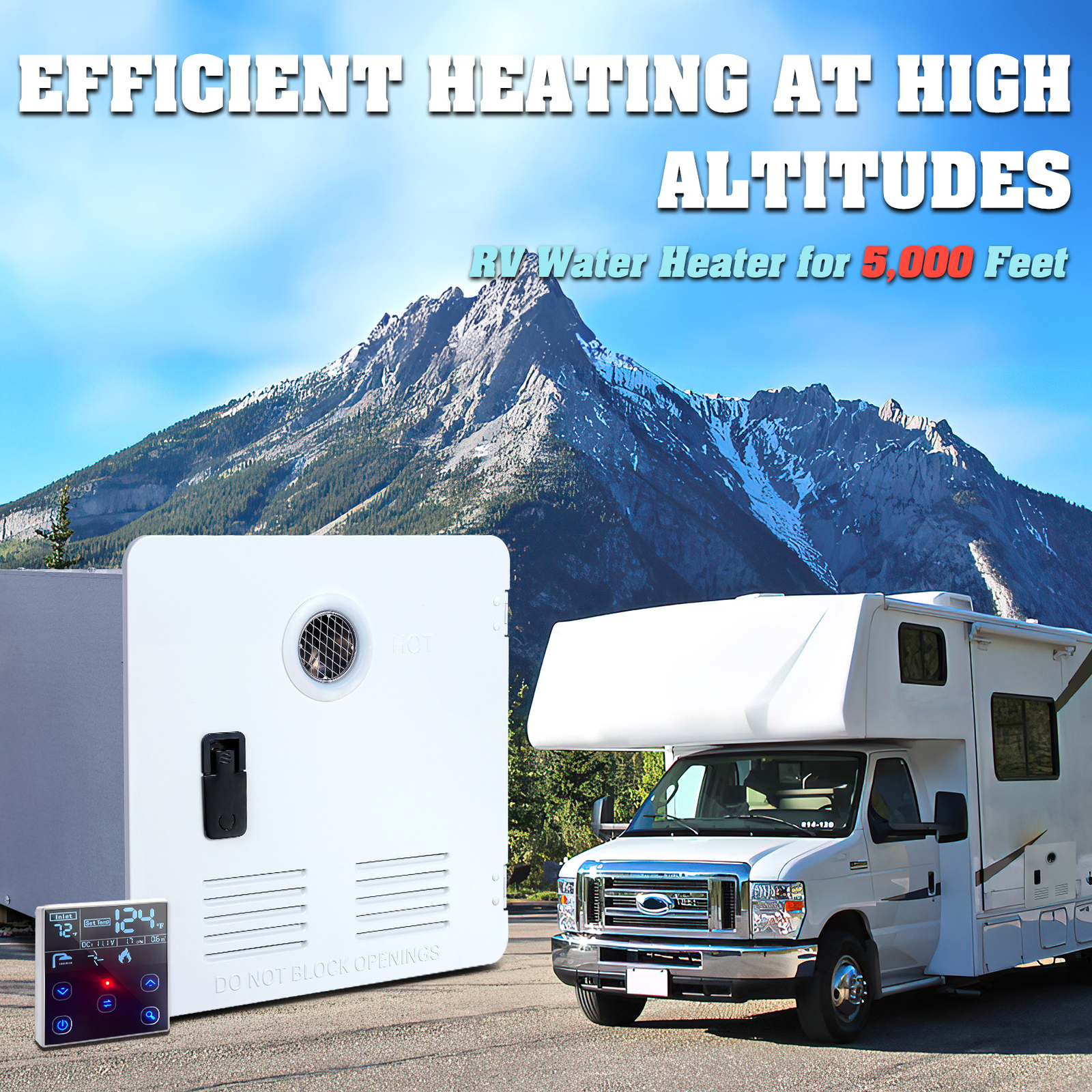 TCFUNDY RV Tankless Water Heater Propane Gas 2.6GPM 65000BTU with Controller