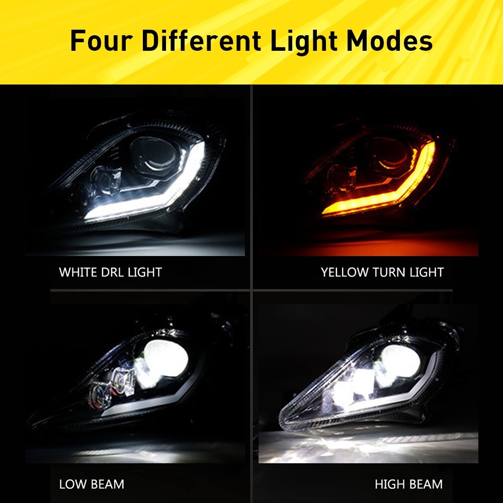 2PCS LED Headlights Head Lamps For Yamaha YFZ 450 Raptor 350 700 700R 2006-2023