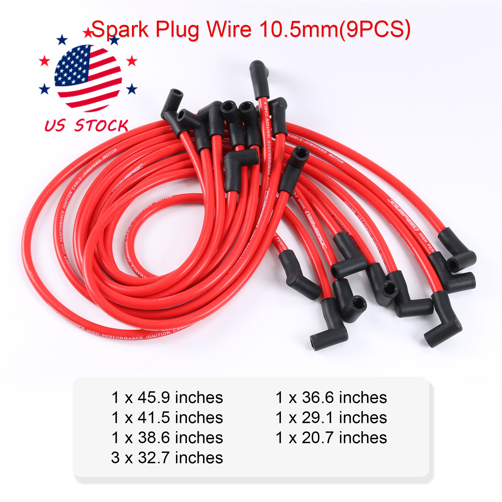 10.5 MM High Performance Spark Plug Wire Set HEI SBC BBC 350 383 454 Electronic