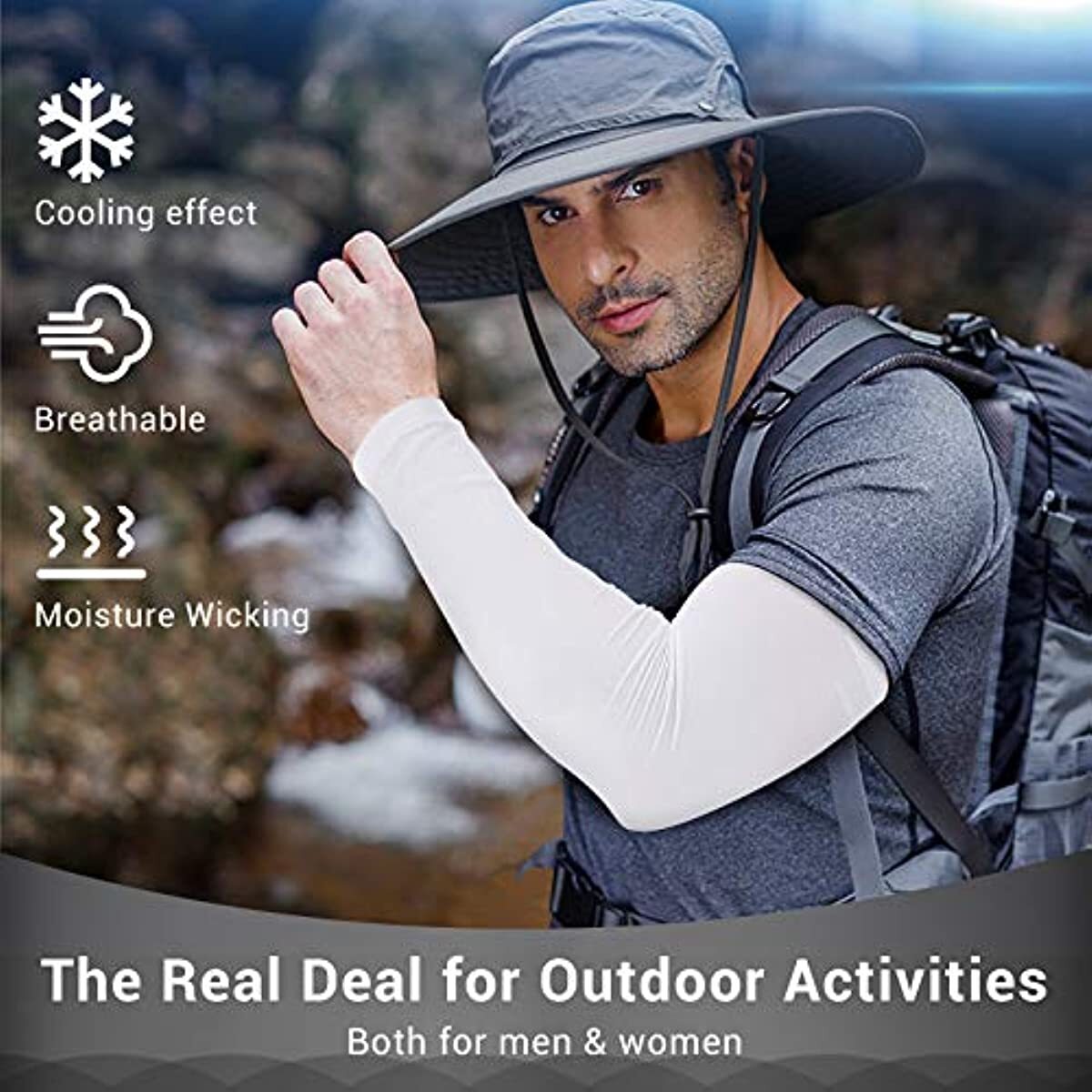 Arm Sleeves Cooling UV Sun Protection UPF 50 Sports Compression for Men & Women