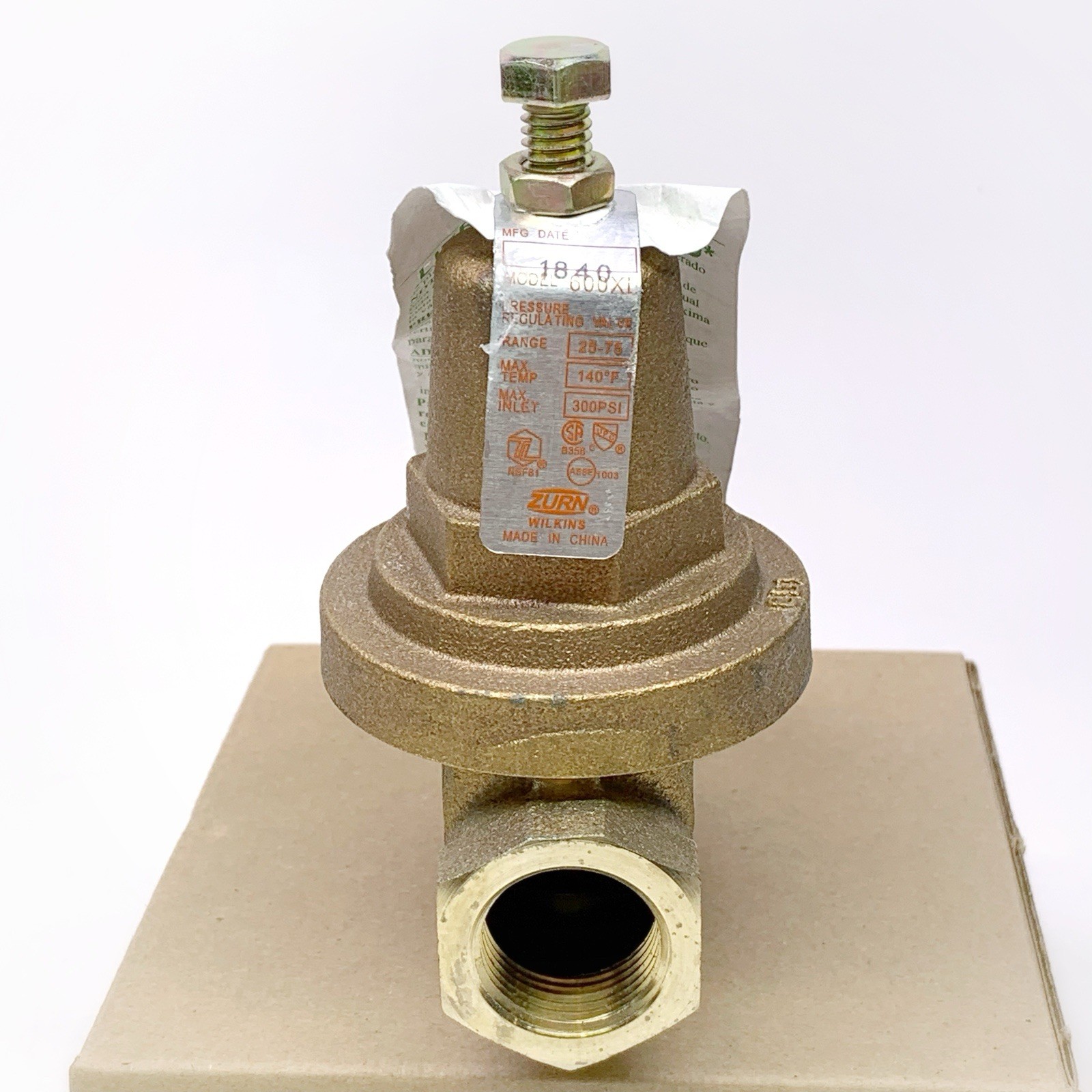 Zurn Wilkins 34-600XL 3/4" 600XLPressure Reducing Valve 0.75 Inch Lead Free NEW