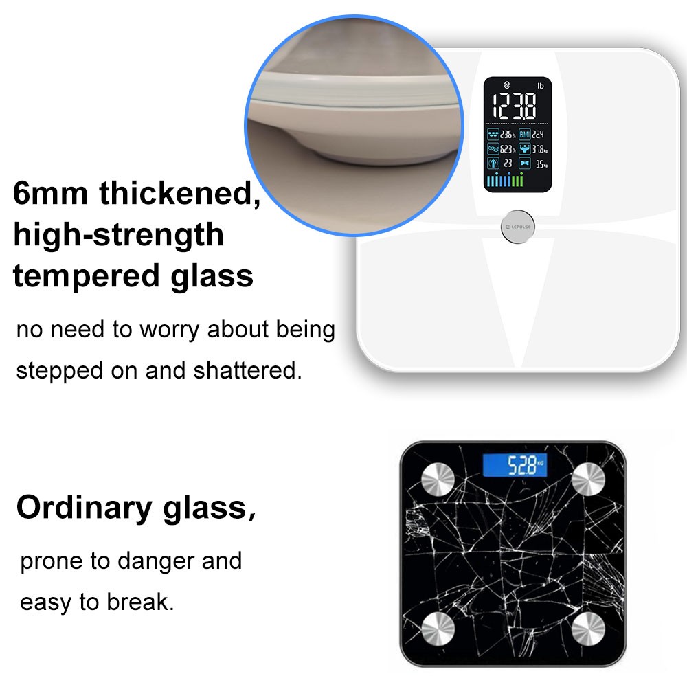 White 8 Electrode Full Body Sensor Body Composition Monitor Scale Weight BMI