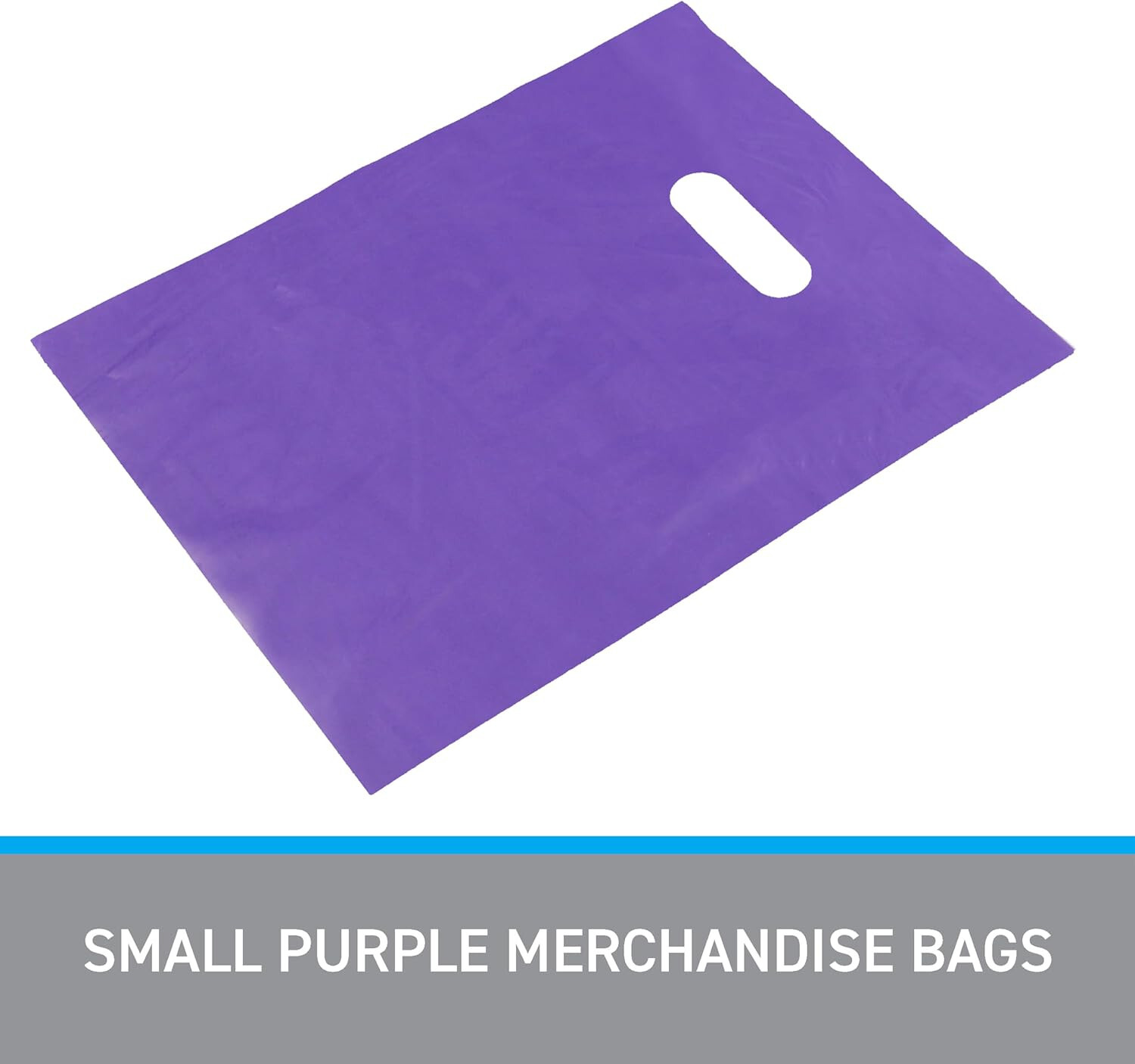 Plastic Bags 1000 Purple Shopping Merchandise Die Cut Handles 9 x 12 Lightweight