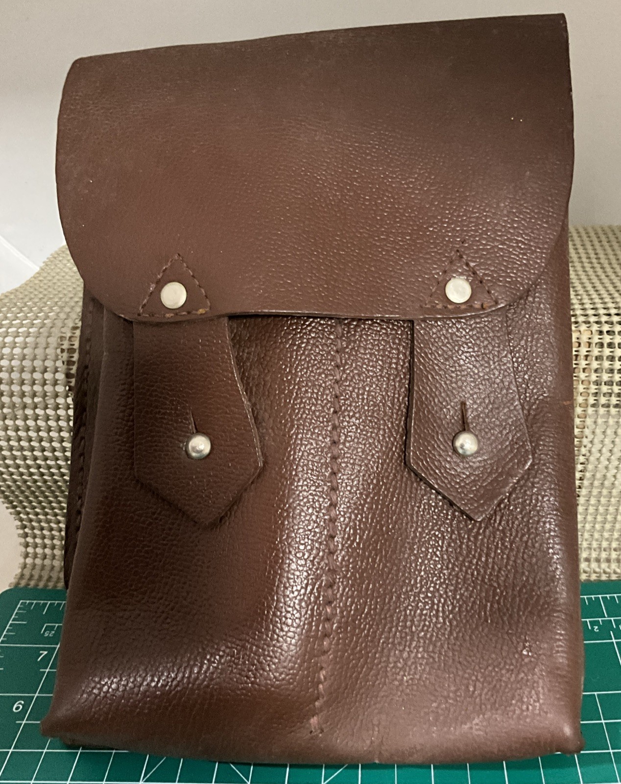 Romanian / Russian 4 Cell 7.62 Magazine Pouch Brown Leather