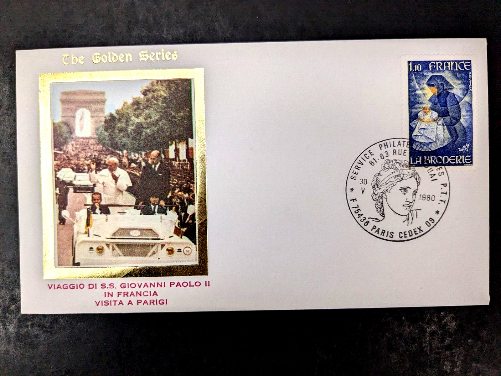 Pope John Paul II, The Golden Series Trip to France, 5 Covers Plus Stamps