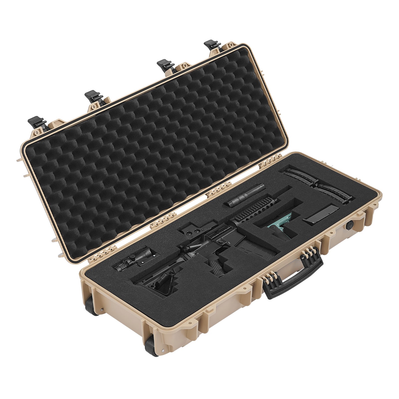 VEVOR Hard Rifle Case IP67 Waterproof Rifle Storage Case with Pre-cut Foam Khaki