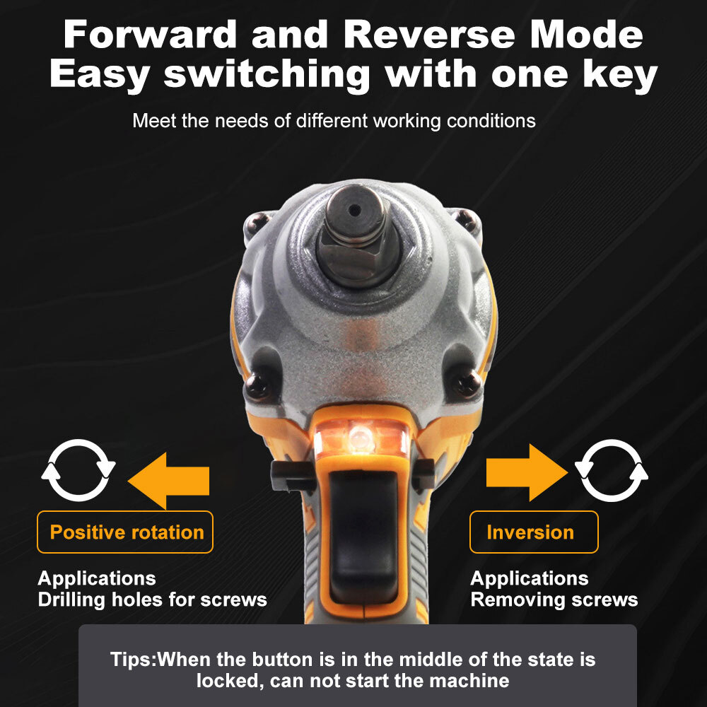 3 IN 1 Cordless Electric Impact Wrench Gun Power Drill Kit 12000RPM w/ 2 Battery
