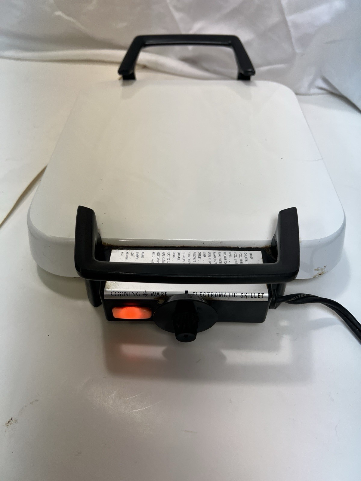 Vintage Corning Ware Electromatic Electric Skillet Hot Plate Warmer P-12-ES