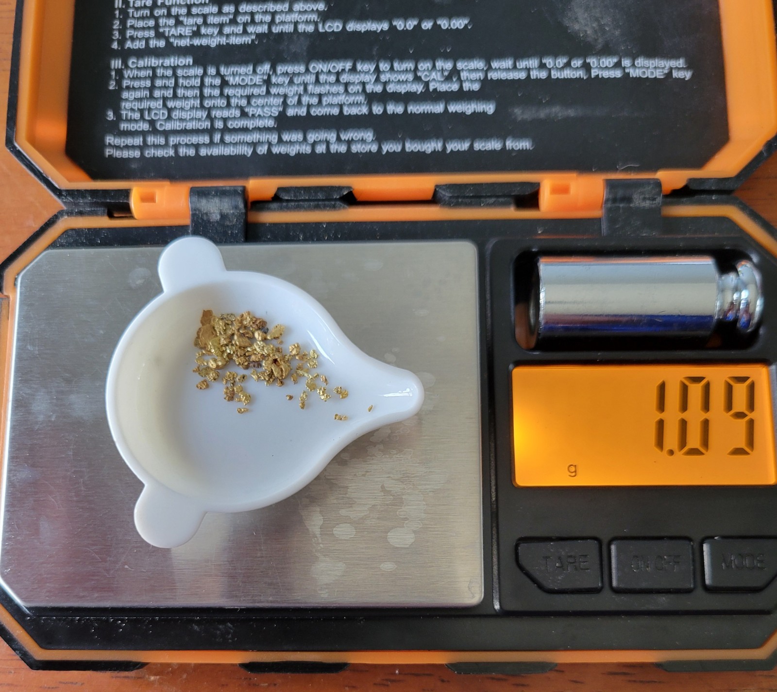 Natural placer Gold 1.00g in Vial  1.00 gram