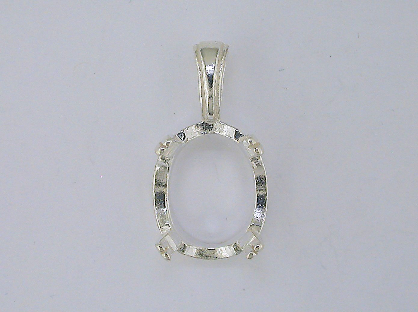Oval Slider Pendant Pendant Setting Sterling Silver