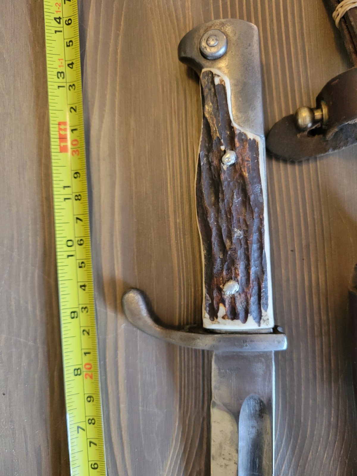 Modified WWI German Stag Handle Mauser Bayonet