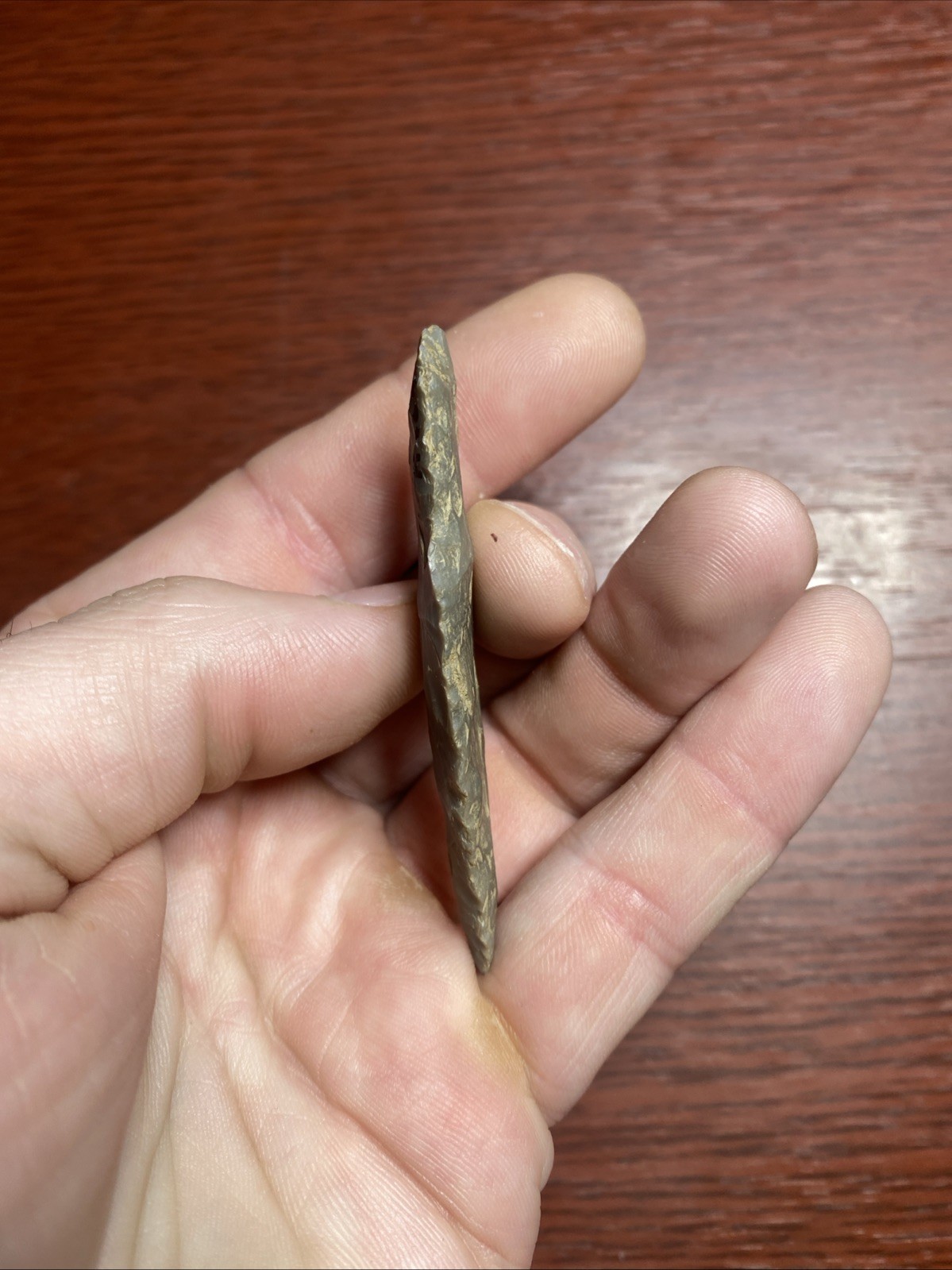 MLC s8264 2 5/8” Adena Turkeytail Arrowhead Ohio Stone Artifact