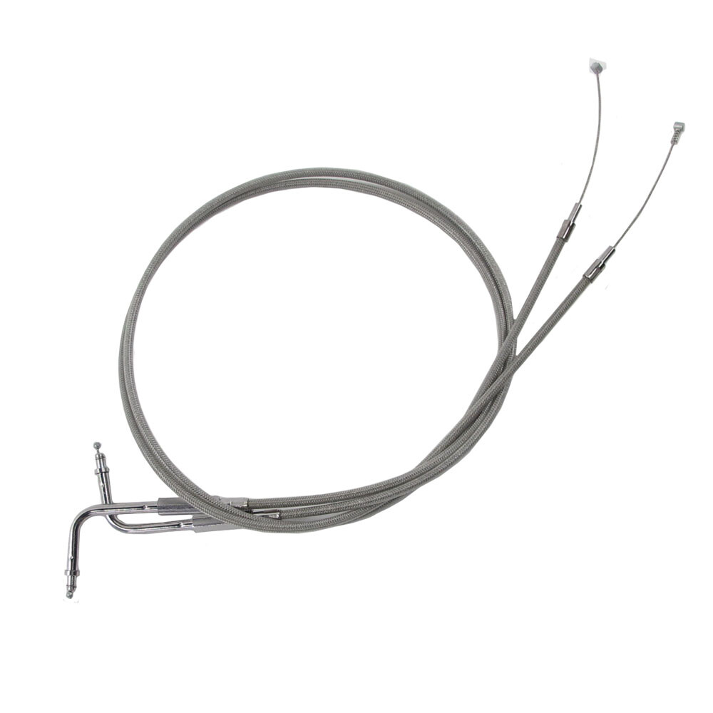 51" Stainless Throttle and Idle Cables for Harley Road King Glide FLHX FLHT FLTR