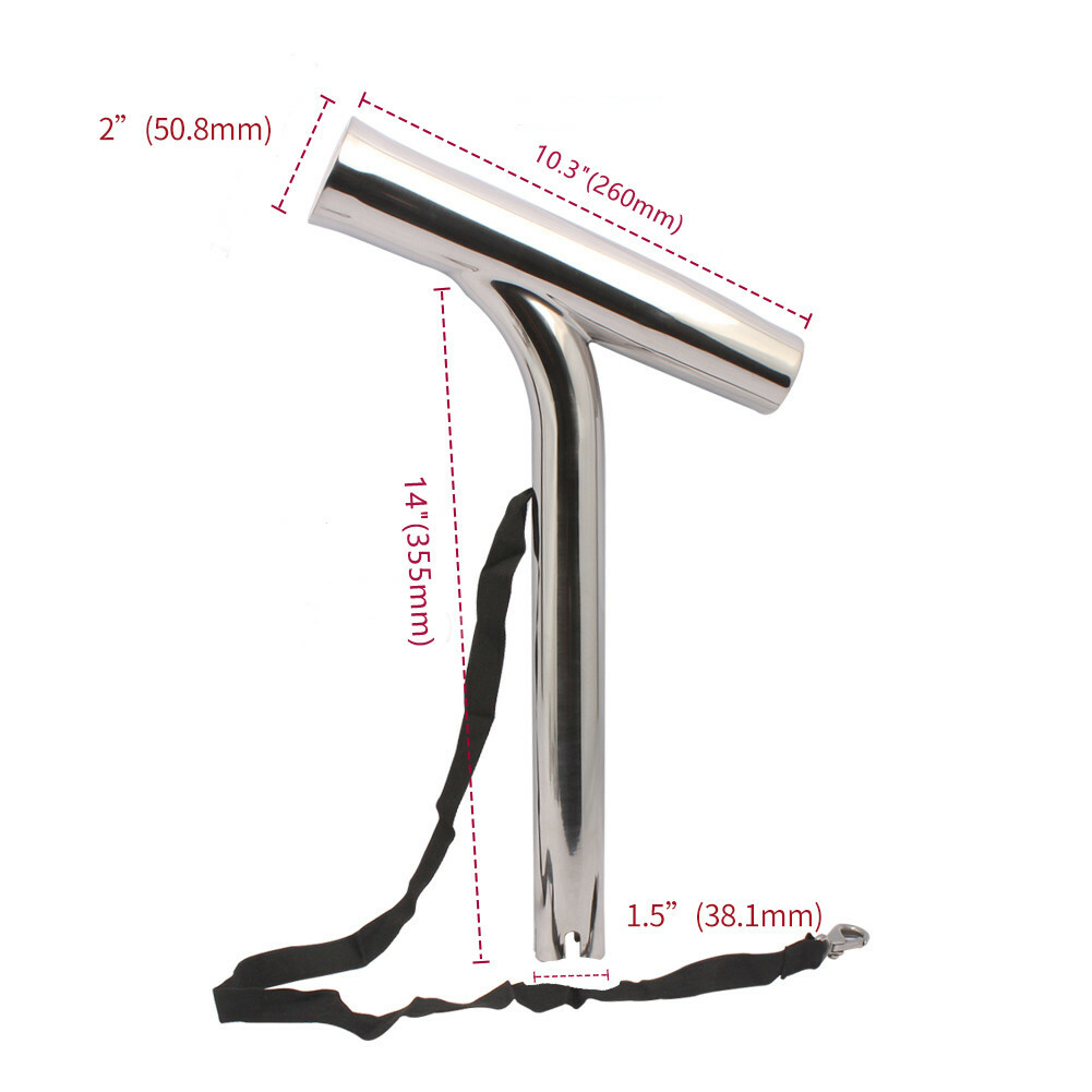 2 Pack Stainless Steel Fishing Rod Holder Outrigger Plug-in Marine Boat Yacht