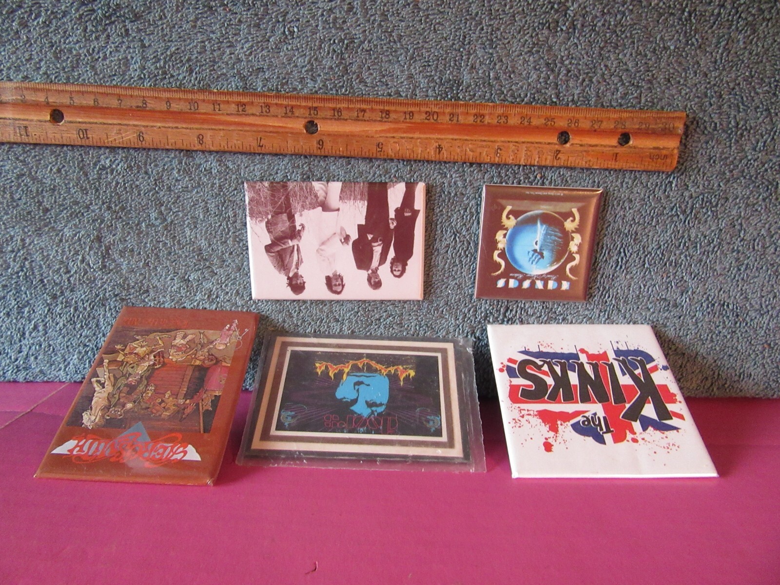 5 Kinks Aerosmith Doors Kansas magnets band photos concert rock jim morrison