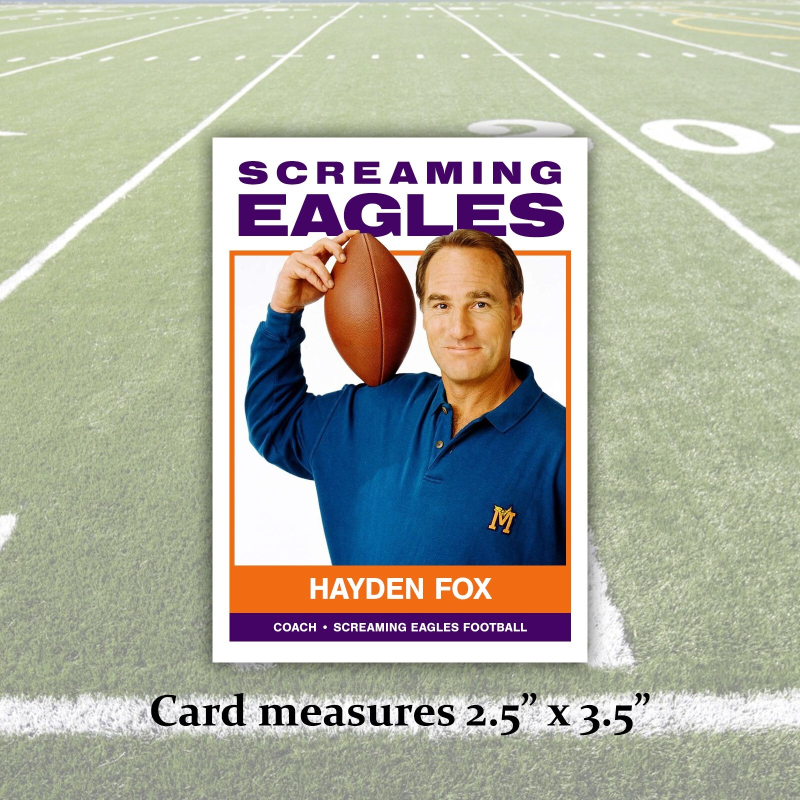 Hayden Fox COACH Craig T. Nelson Trading Card Reprint Screaming Eagles