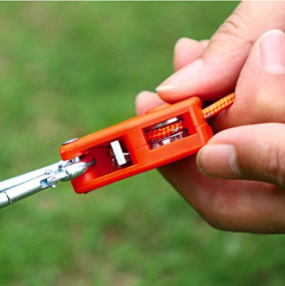 6Pcs Reflective Camping Tent Rope Tie down Fastener Fixed Buckle Pulley Tensione