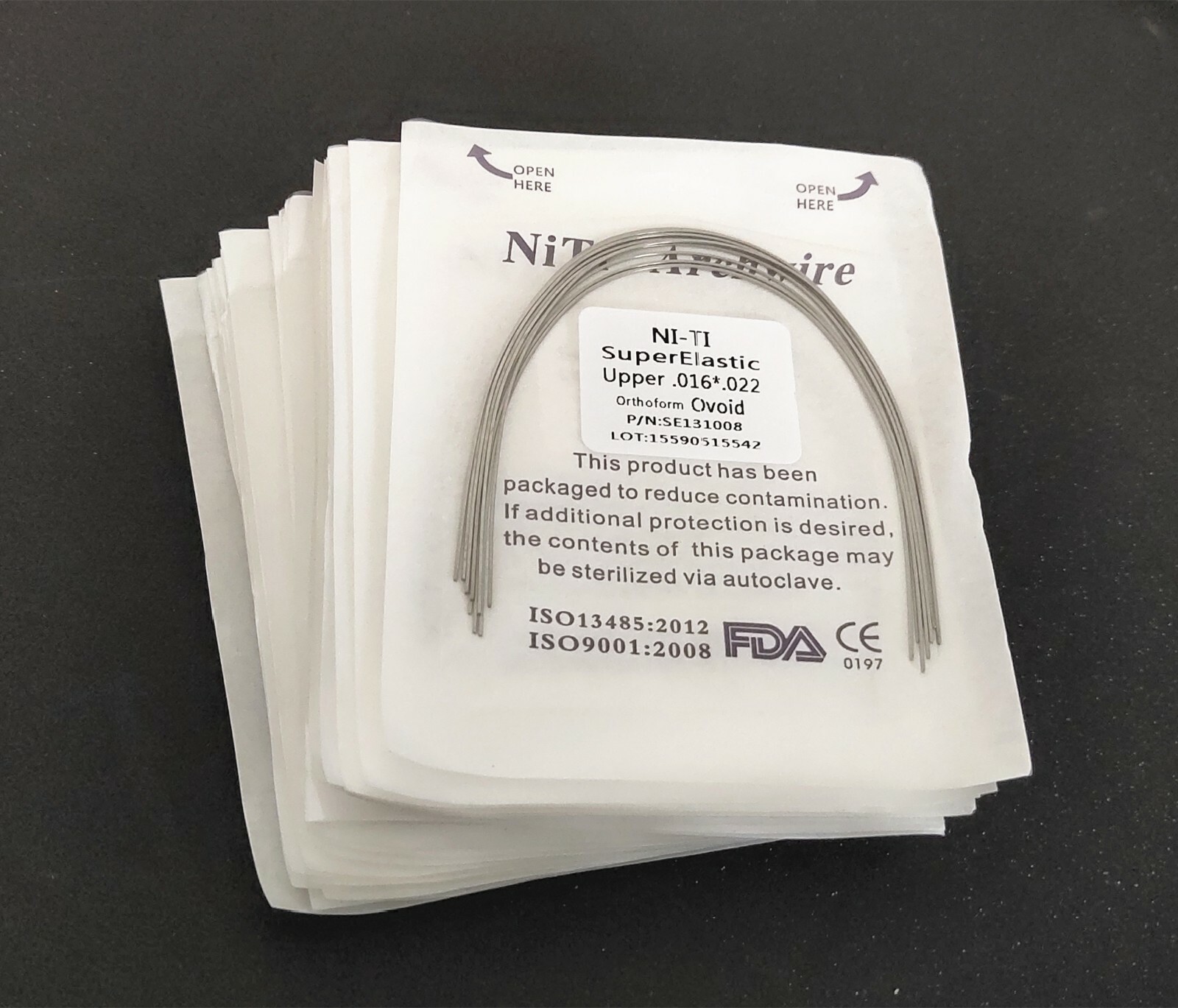 Dental Orthodontic Rectangular Super Elastic Niti Arch Wire Bows Ovoid Form