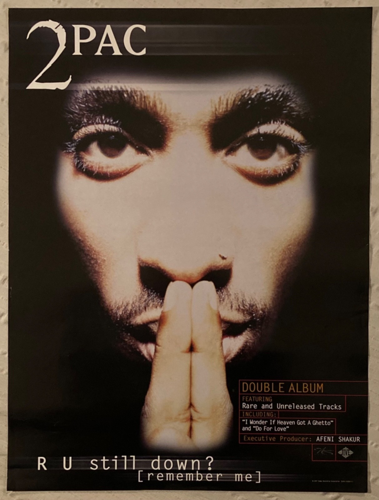 Tupac 2Pac Shakur 1997 Promo Poster R U Still Down Remember Me Rap Hip Hop