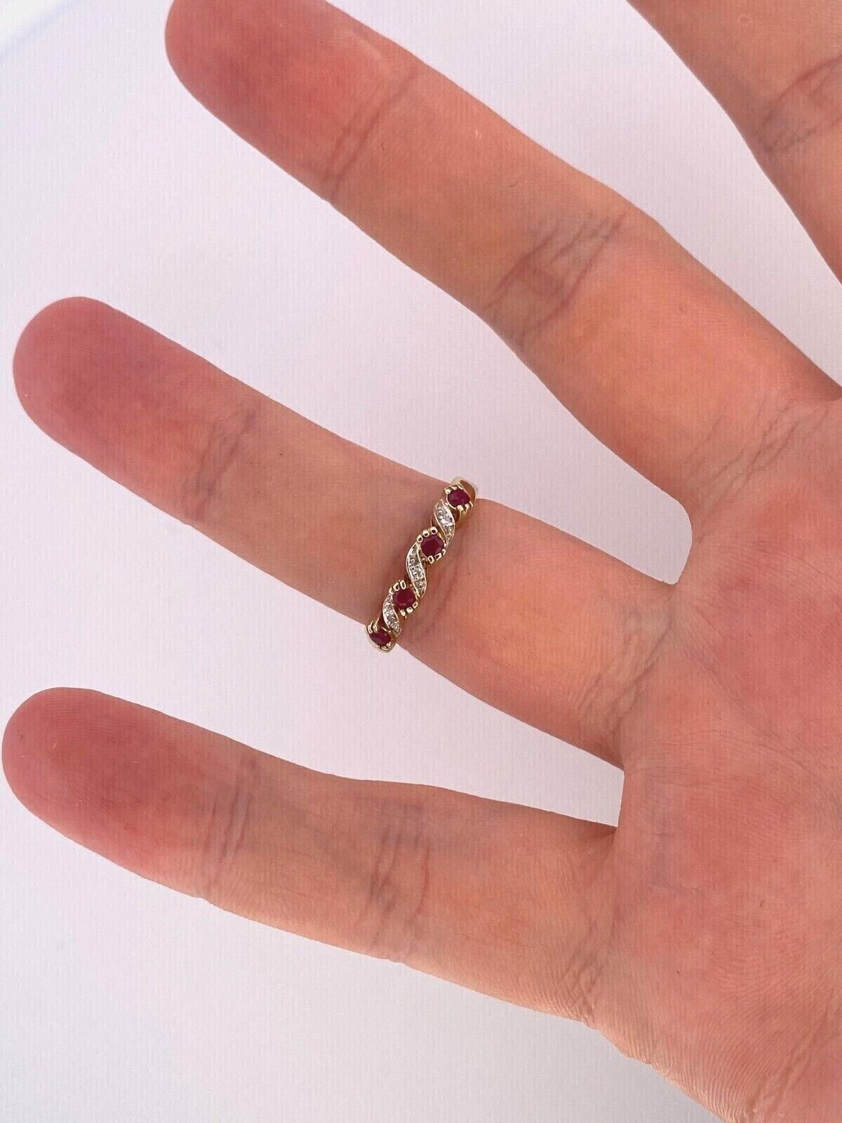 Round Simulated Pink Ruby Pretty Half Eternity Band Ring 14K Yellow Gold Plated