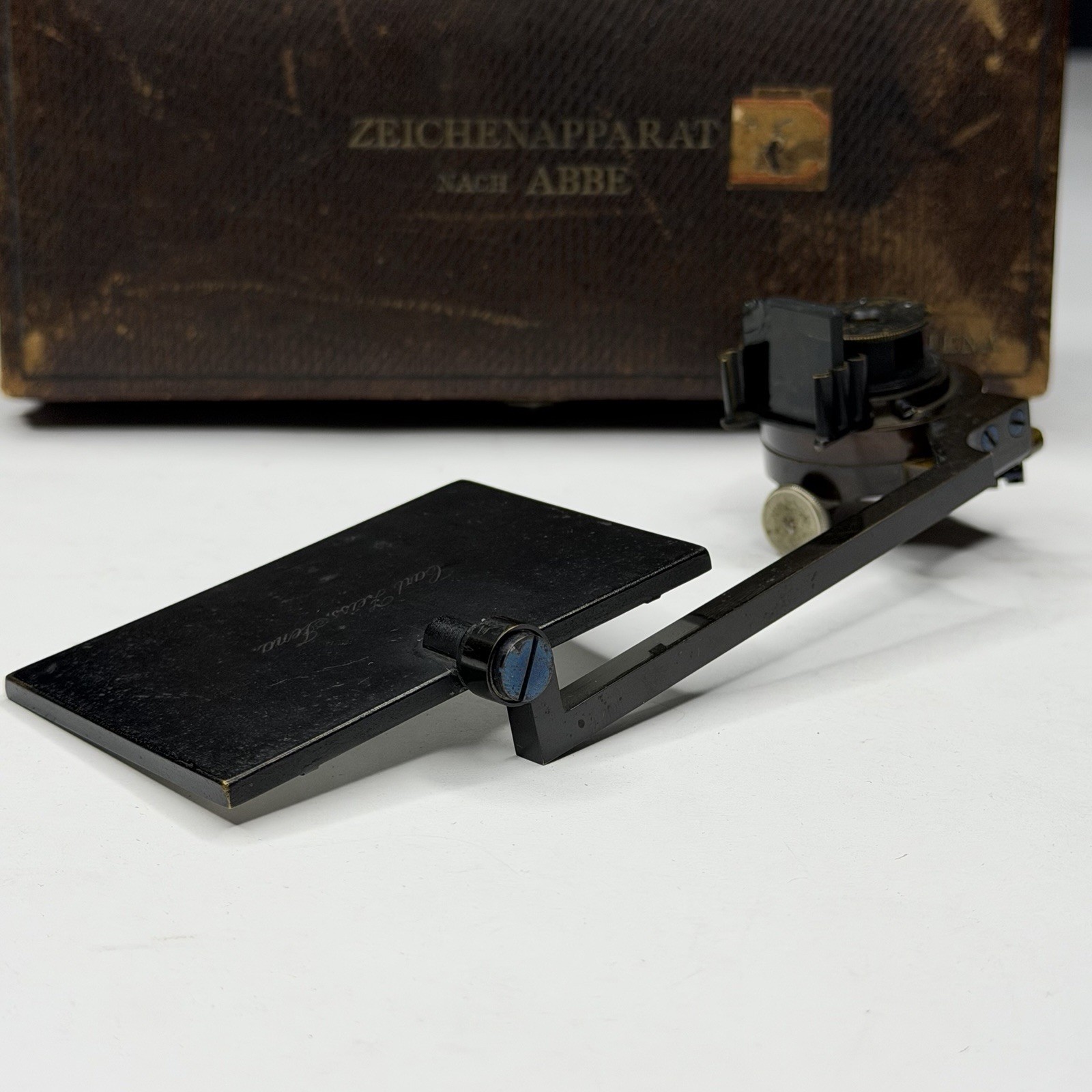 Vintage Carl Zeiss Jena Microscope Camera Lucida Abbe's Drawing w/Case