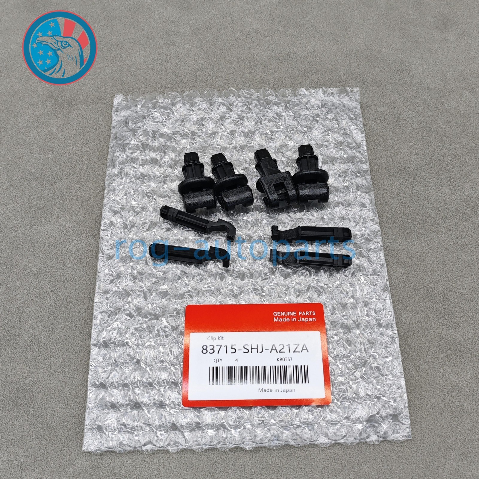 OEM 4PC! Black Sun Shade Hook Clip Kit For Honda Odyssey 2005-10 Sliding Door