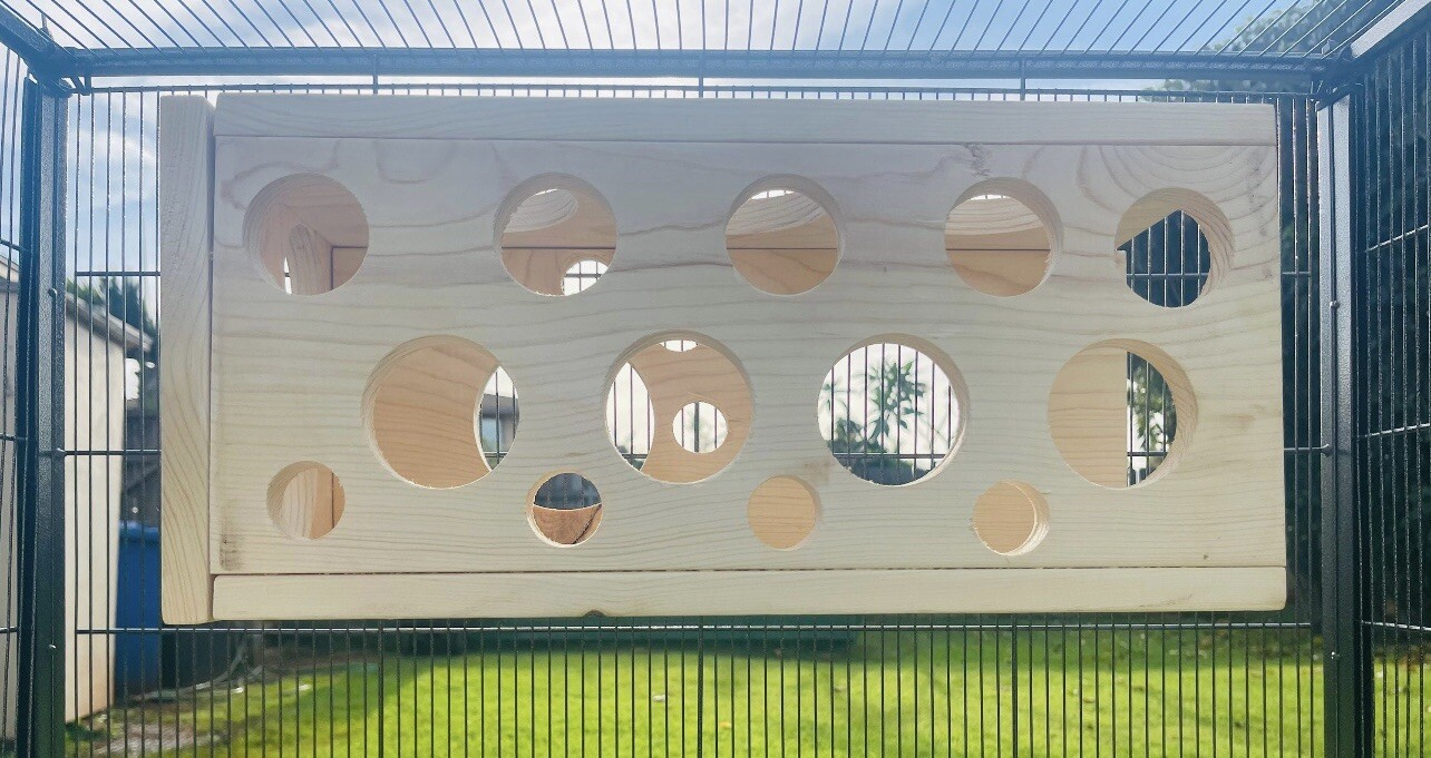 7 Set with Leap Through and Peekaboo Hiedouts & Pine Ledges for Chinchillas Rats