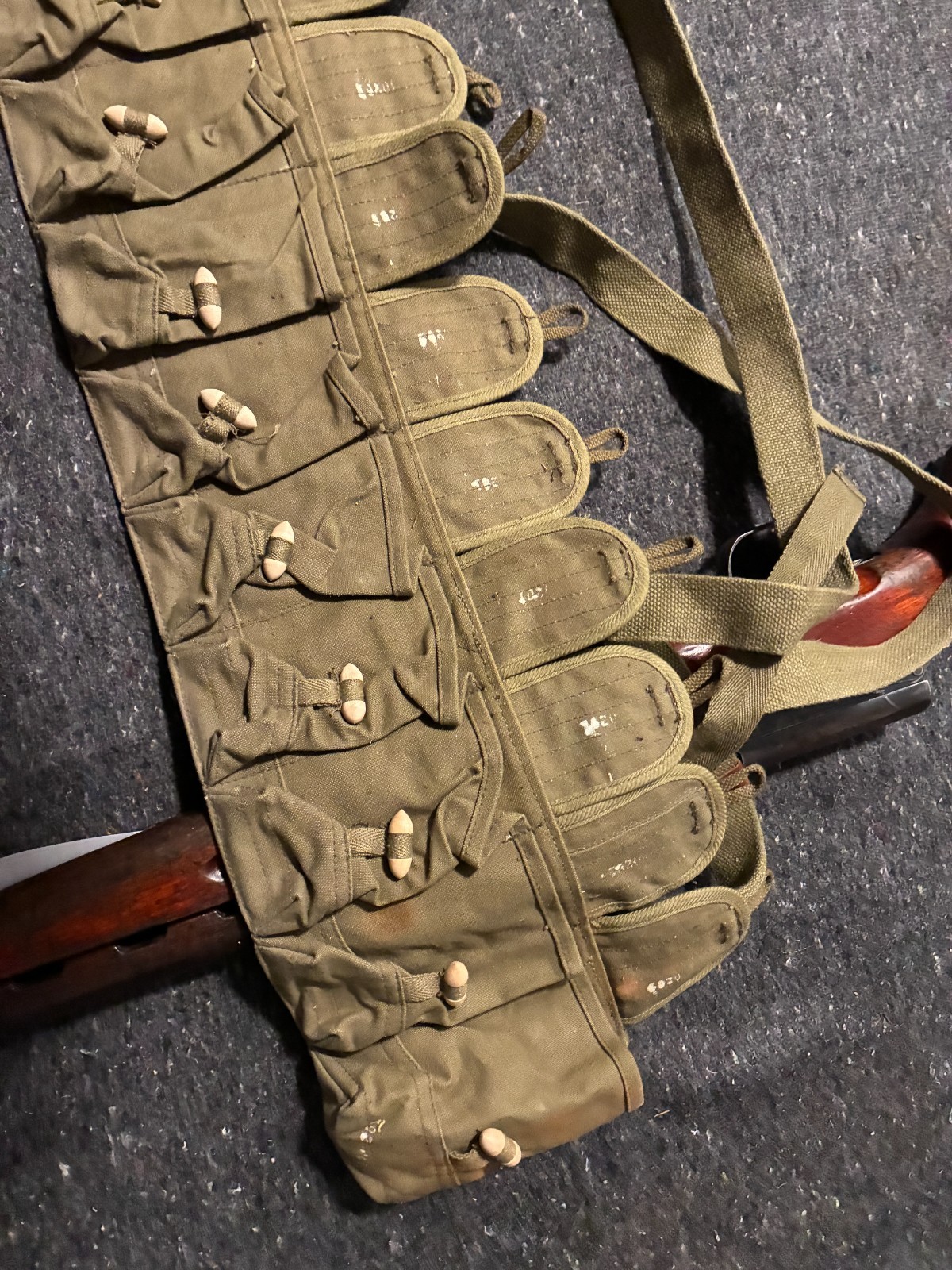 Original Surplus Chinese Army Type 56 SKS 7.62x39 Chest Rig Ammo Pouch