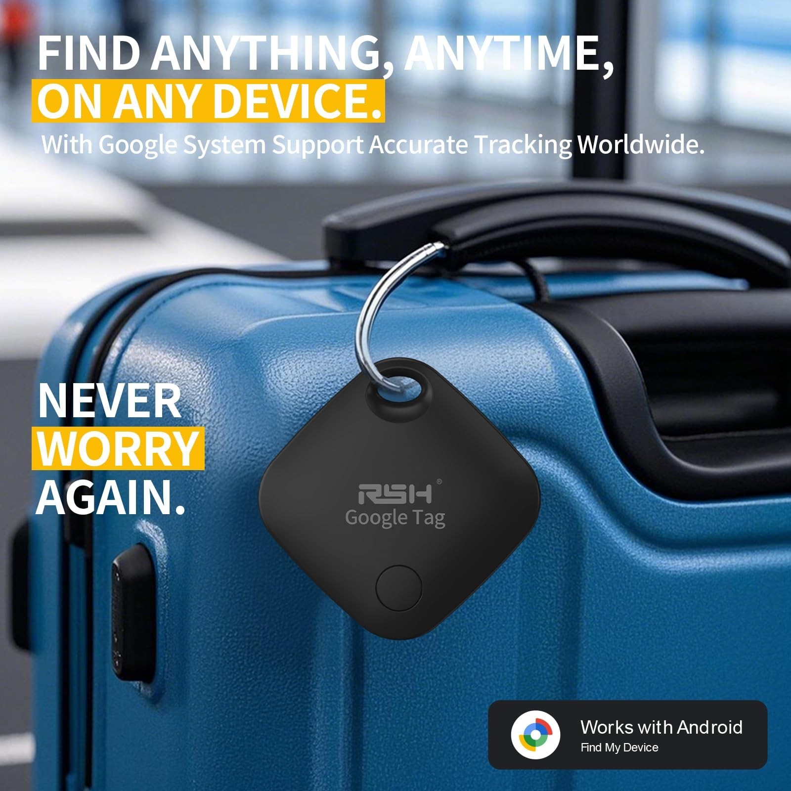 Air Tracker Tag for Android 4 Pack Luggage Tracker Tags 2026Update Works with...