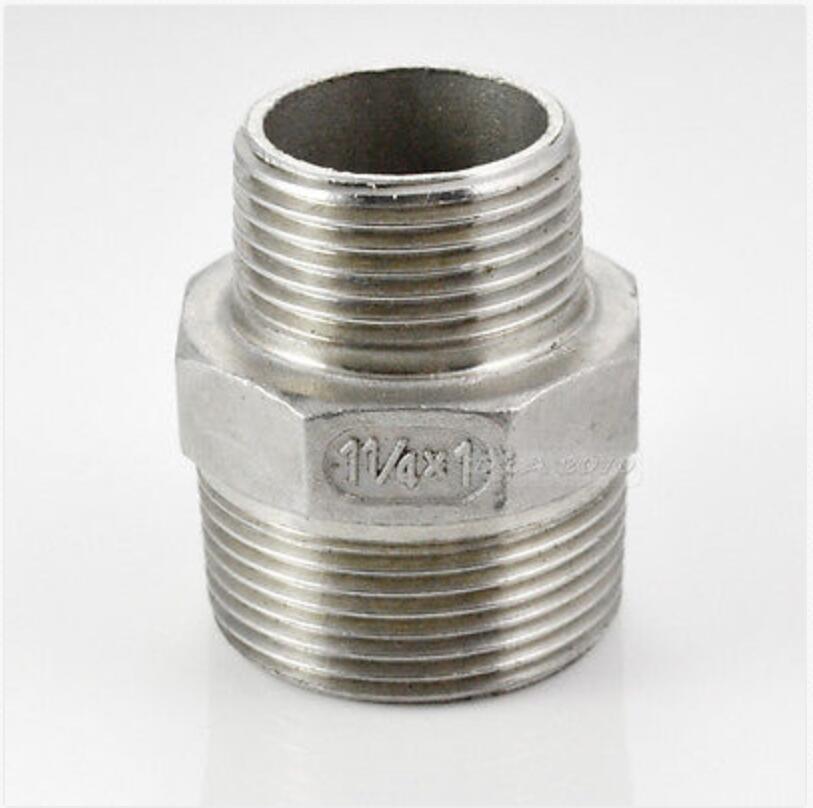 Male NPT Hex Nipple Pipe Fitting Reducer Adapter Stainless Steel SS 304
